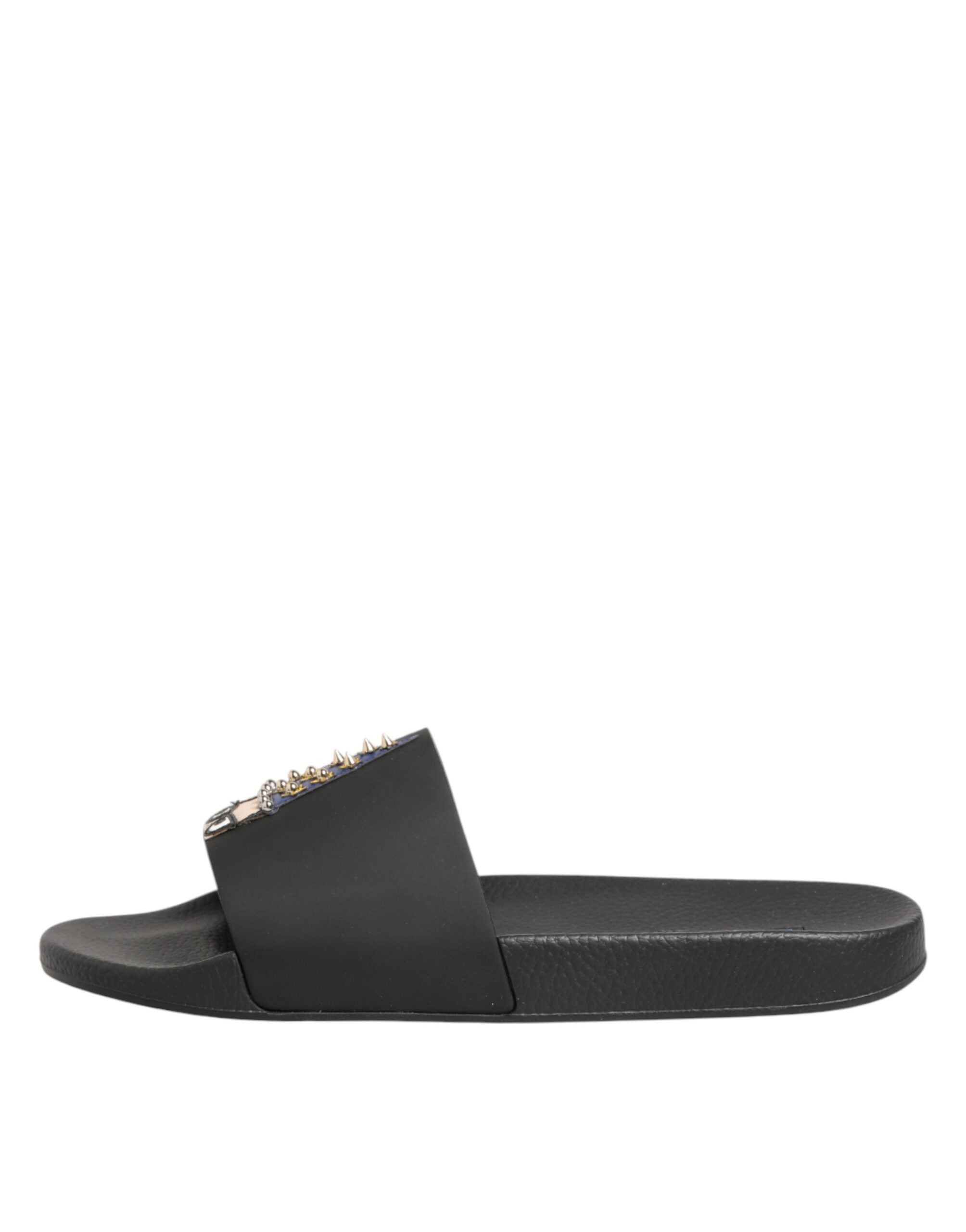 Dolce & Gabbana Black Leather Sandals with Straps for the Beach-7