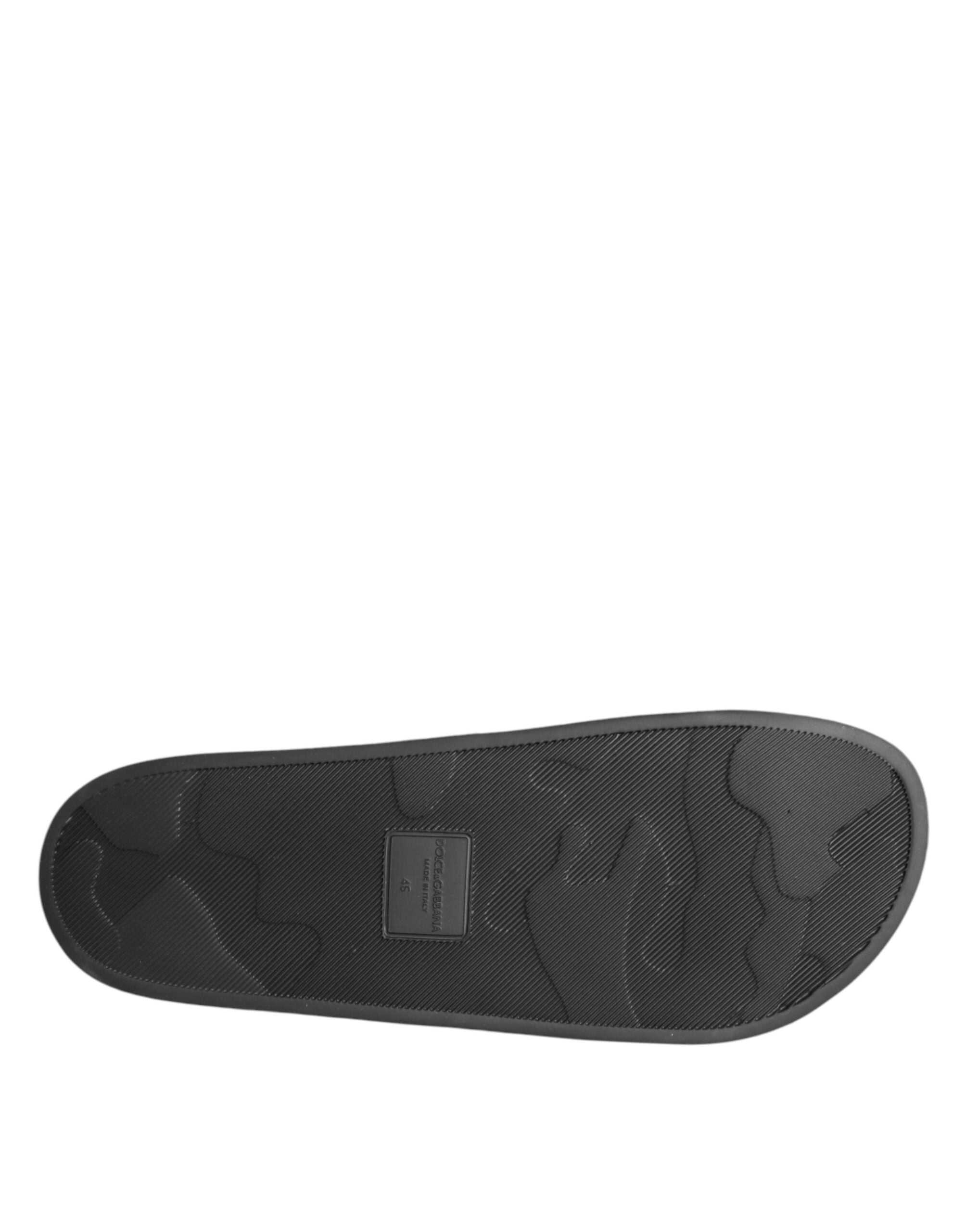 Dolce & Gabbana Black Leather Sandals with Straps for the Beach-8