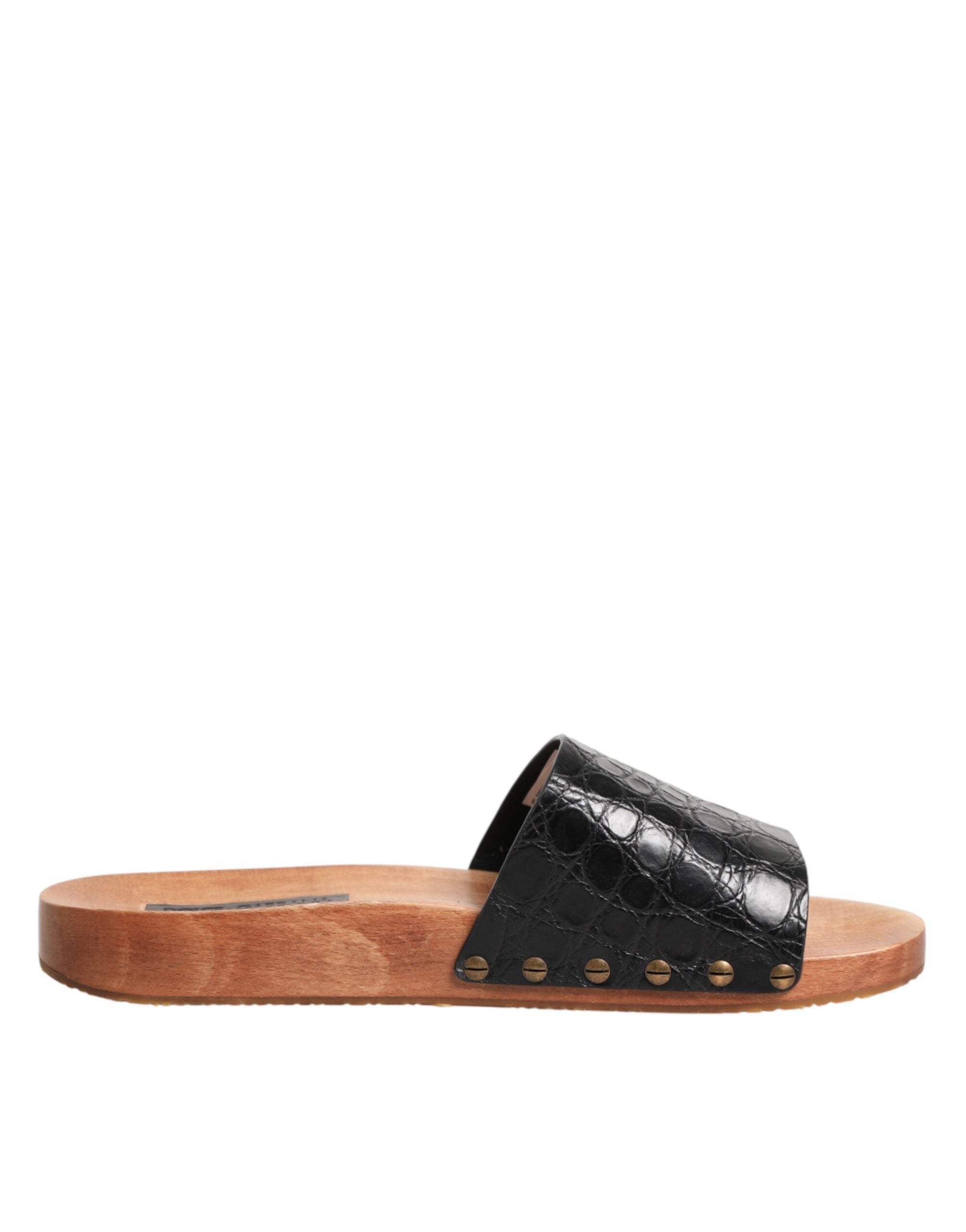 Dolce & Gabbana black and brown leather sandals-1