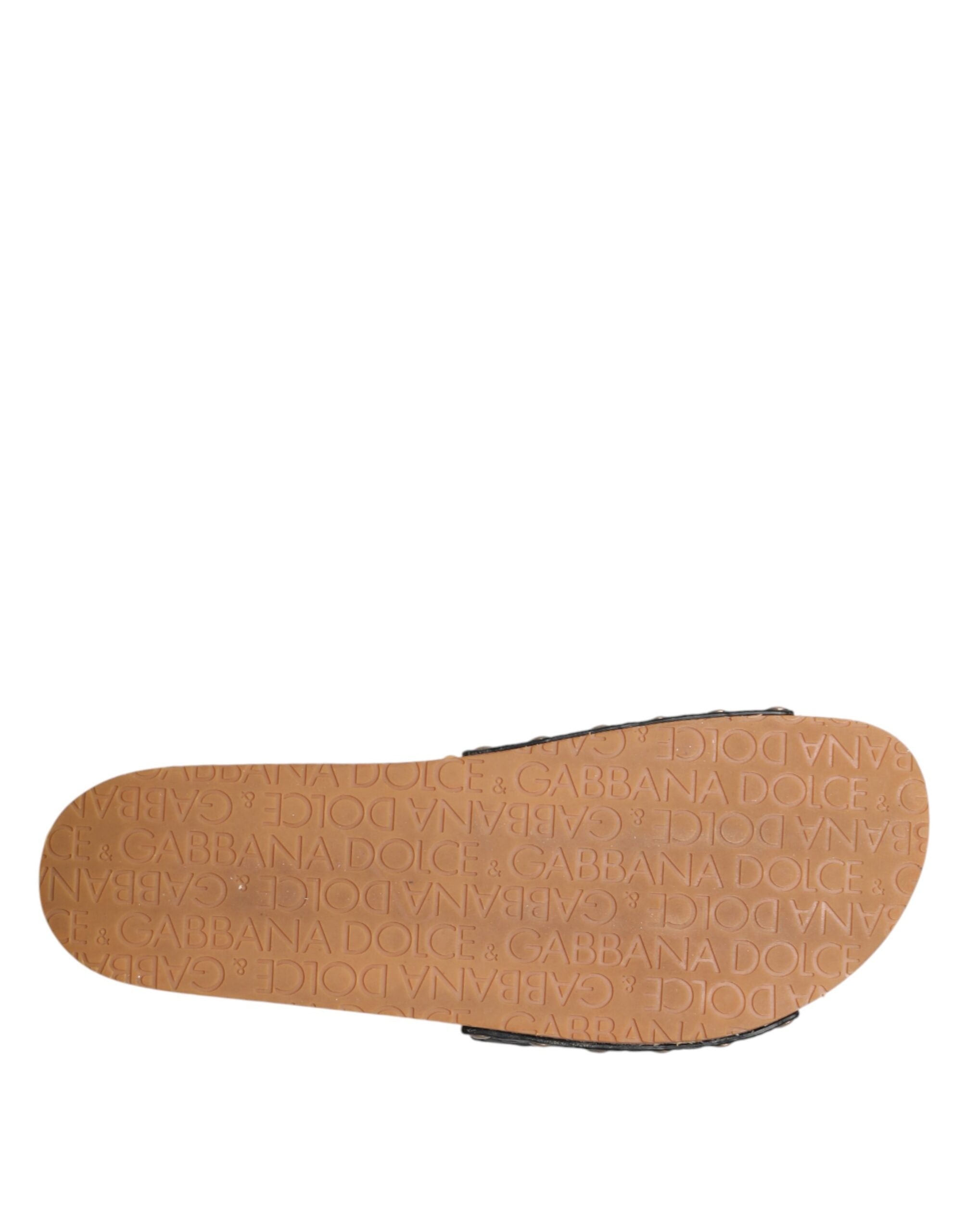 Dolce & Gabbana black and brown leather sandals-8