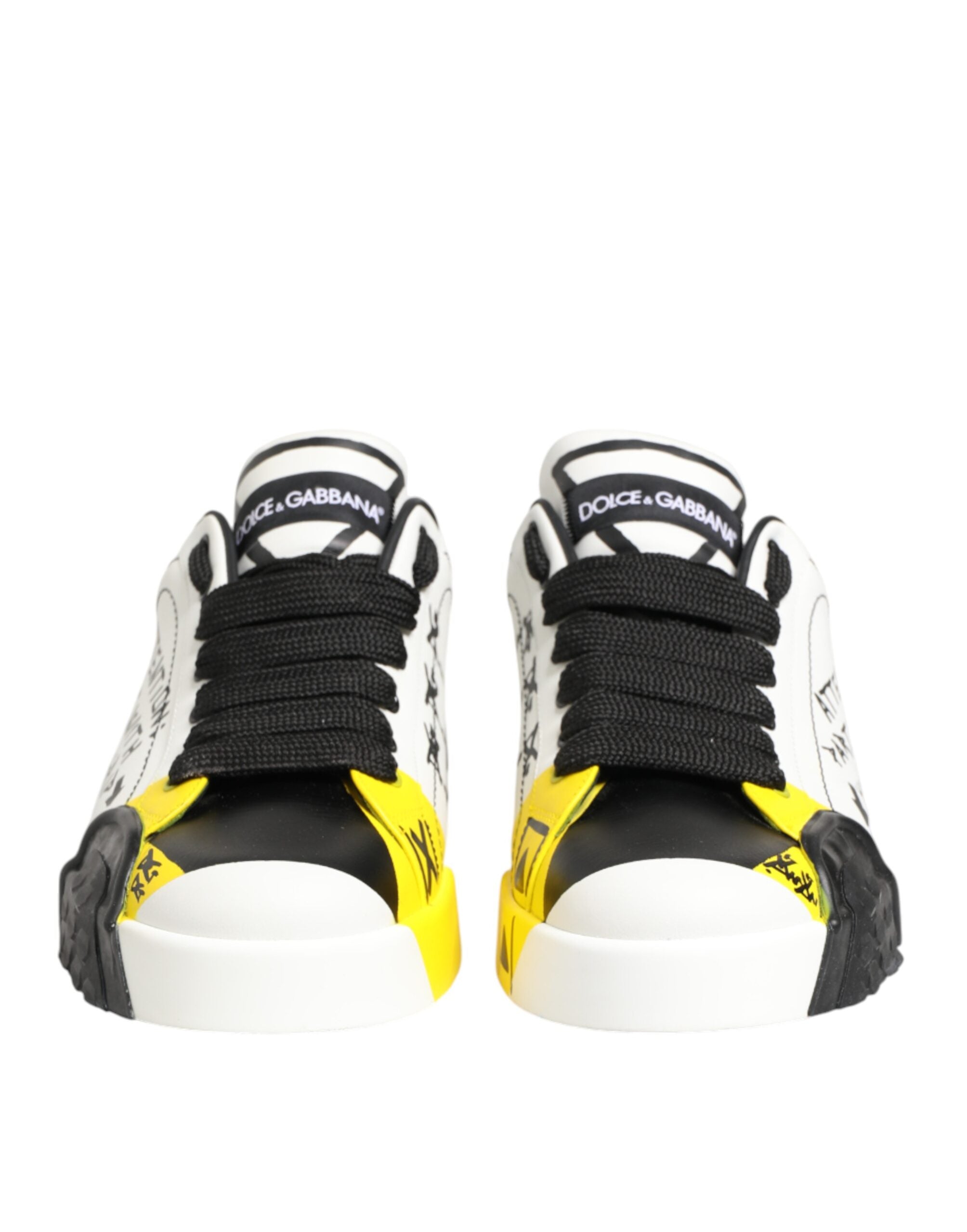 Dolce & Gabbana Multicolored Leather Graffiti Low-Top Sneakers-3