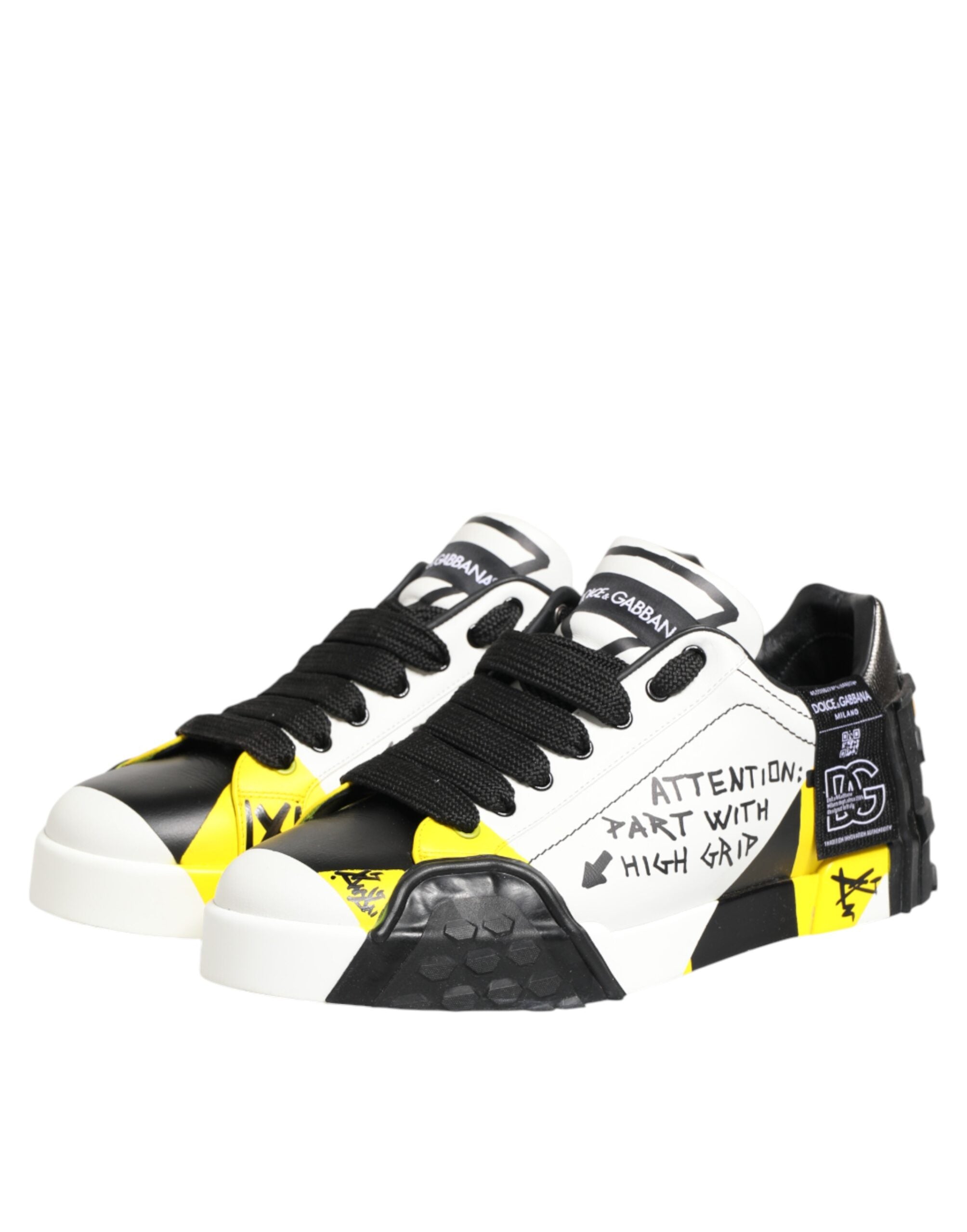 Dolce & Gabbana Multicolored Leather Graffiti Low-Top Sneakers-5