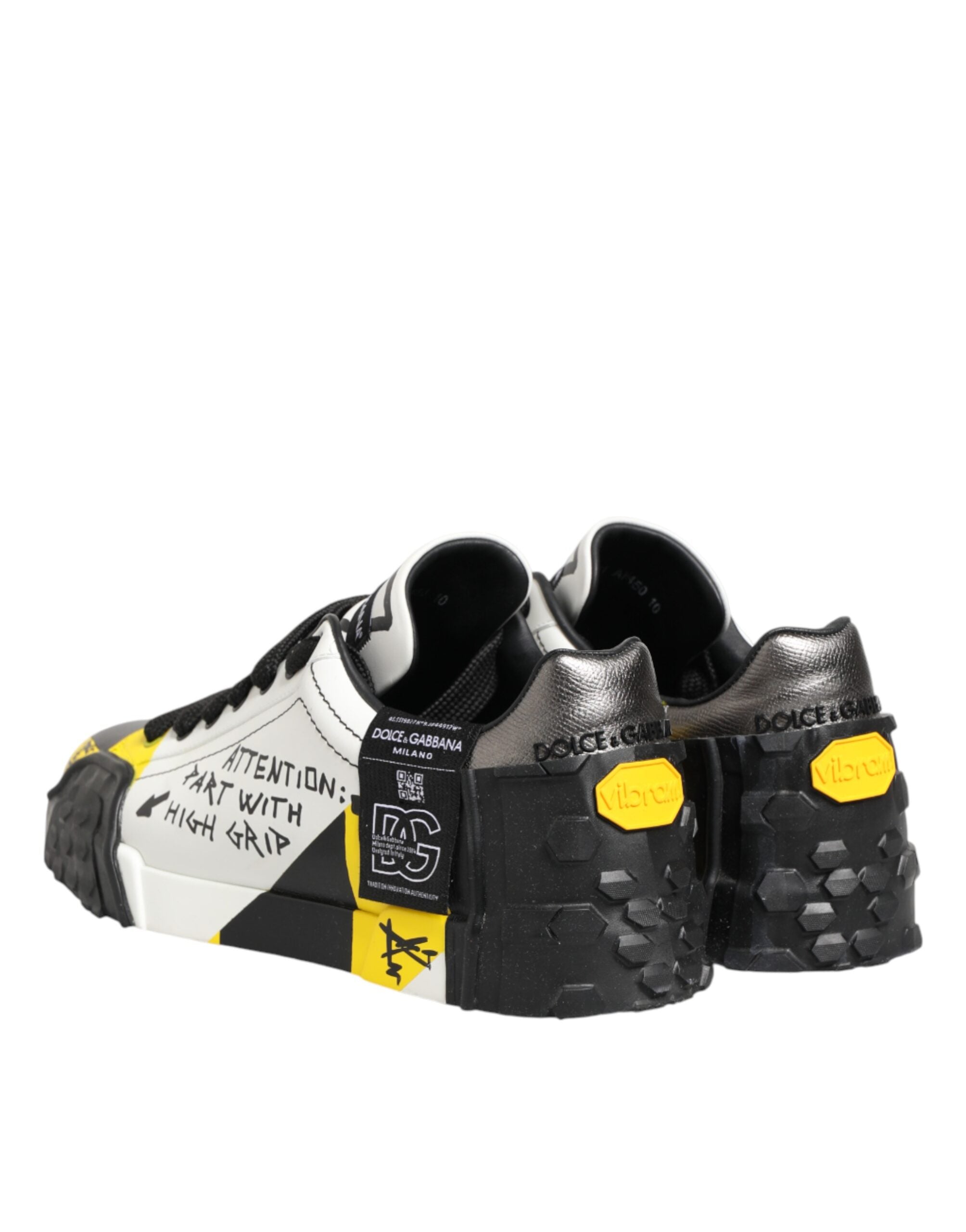 Dolce & Gabbana Multicolored Leather Graffiti Low-Top Sneakers-6