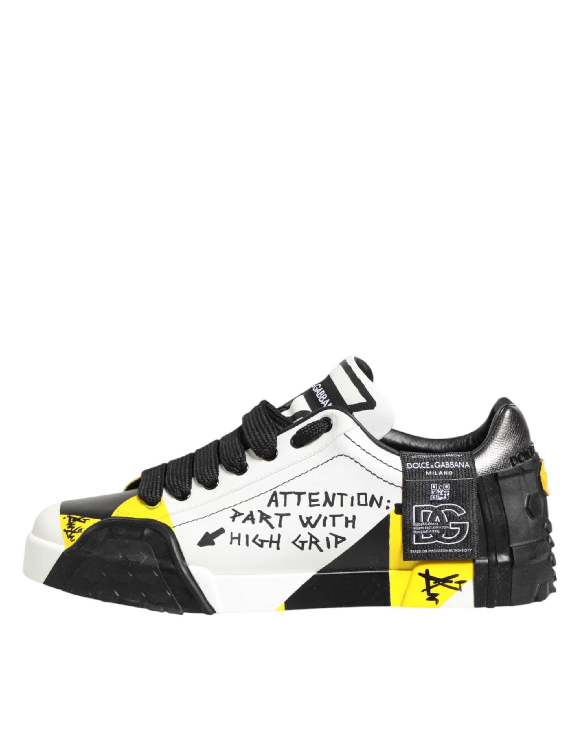Dolce & Gabbana Multicolored Leather Graffiti Low-Top Sneakers-7