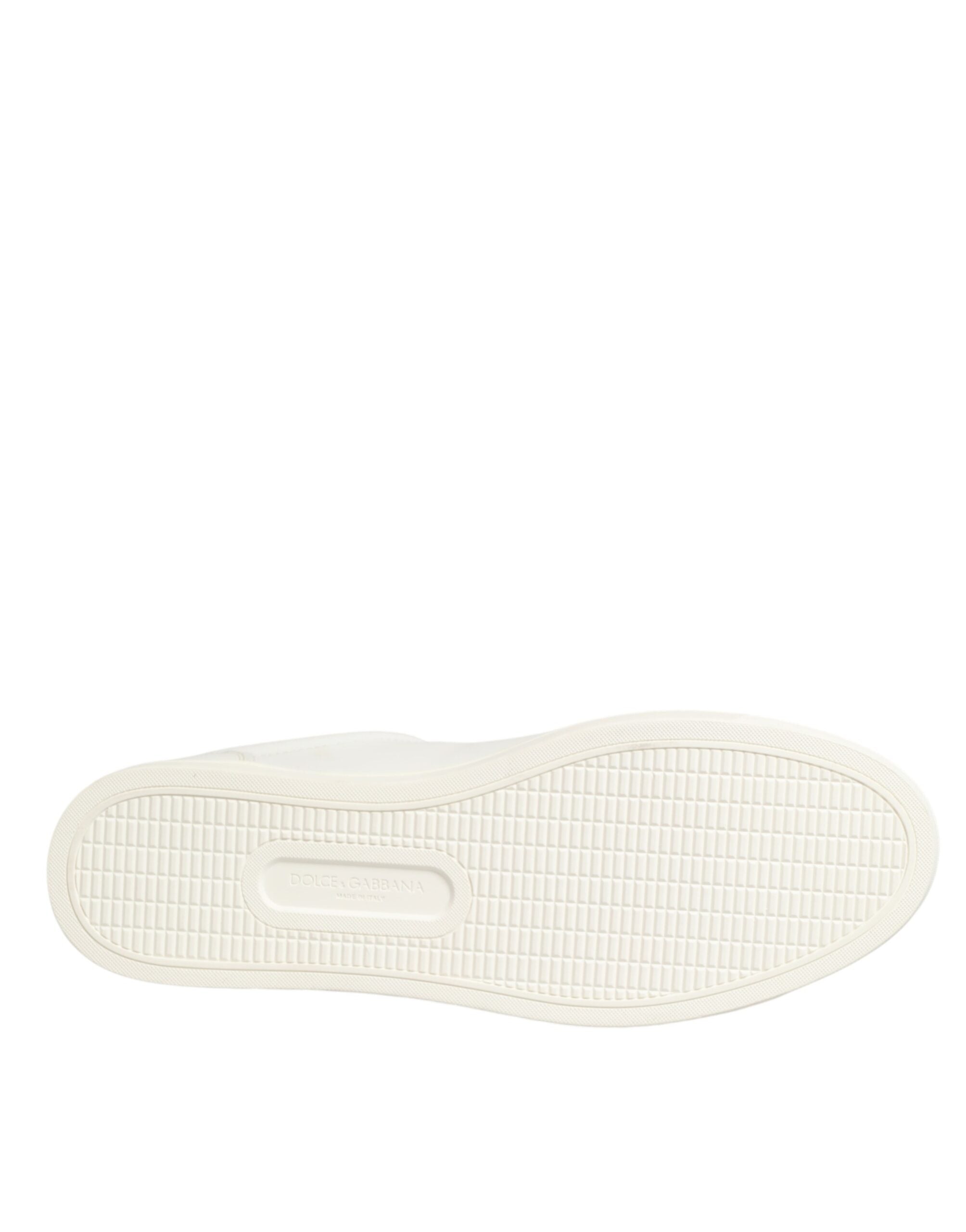 Zapatillas Dolce & Gabbana de piel blanca con aplique de corazón-8