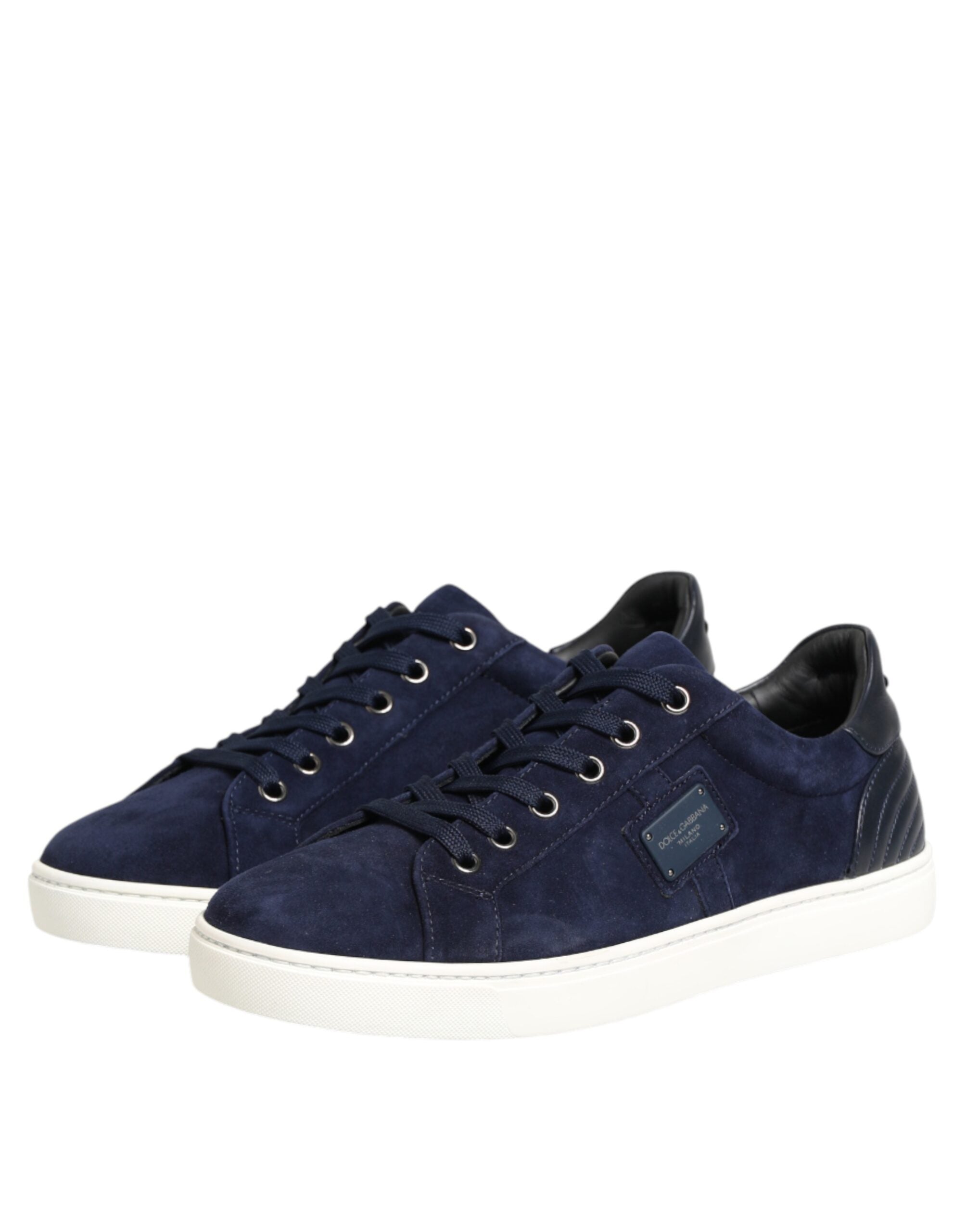Dolce & Gabbana Blaue Wildleder-Sneaker aus Leder-5