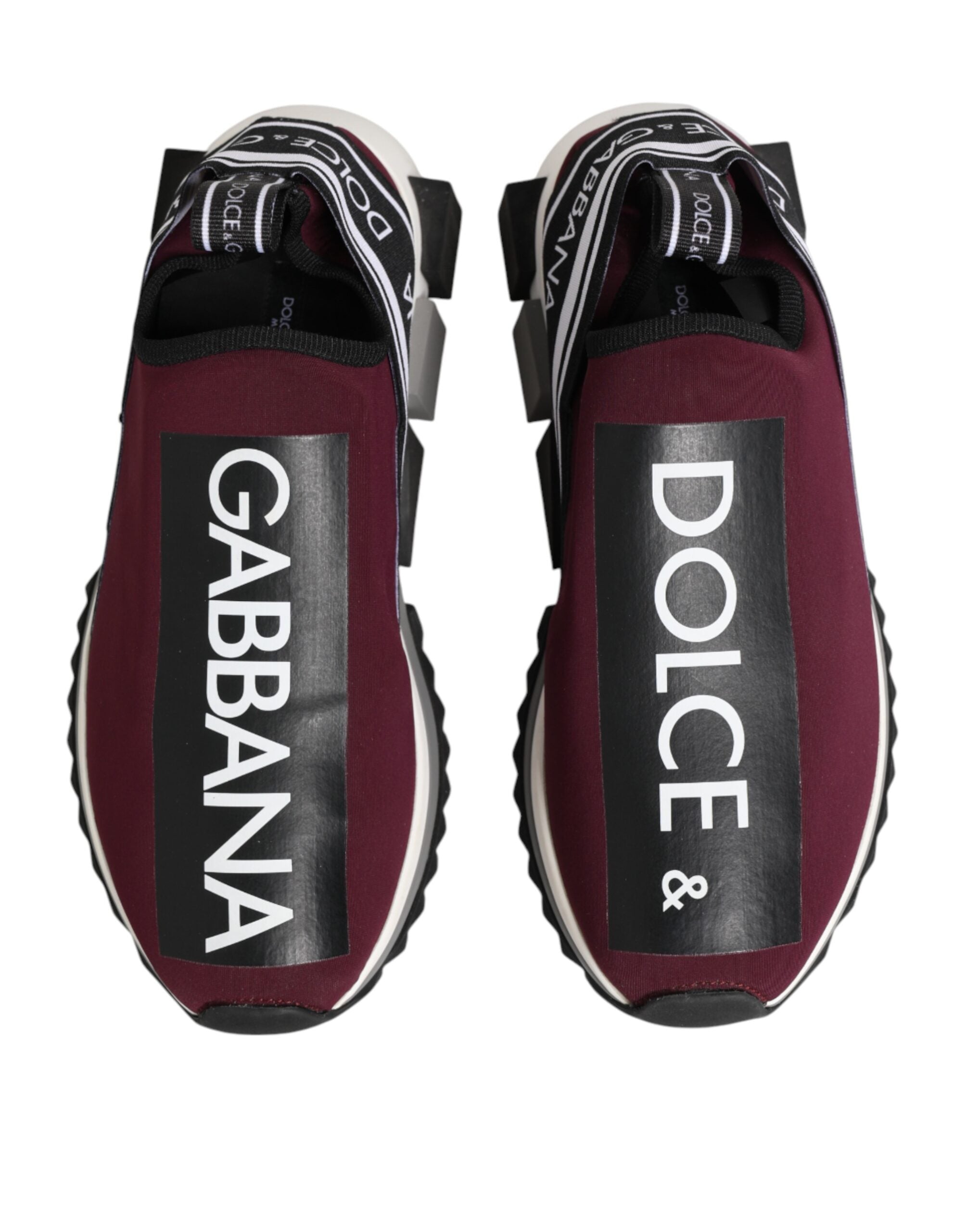 Dolce & Gabbana Burgundy Sorrento men's slip-on sneakers-4