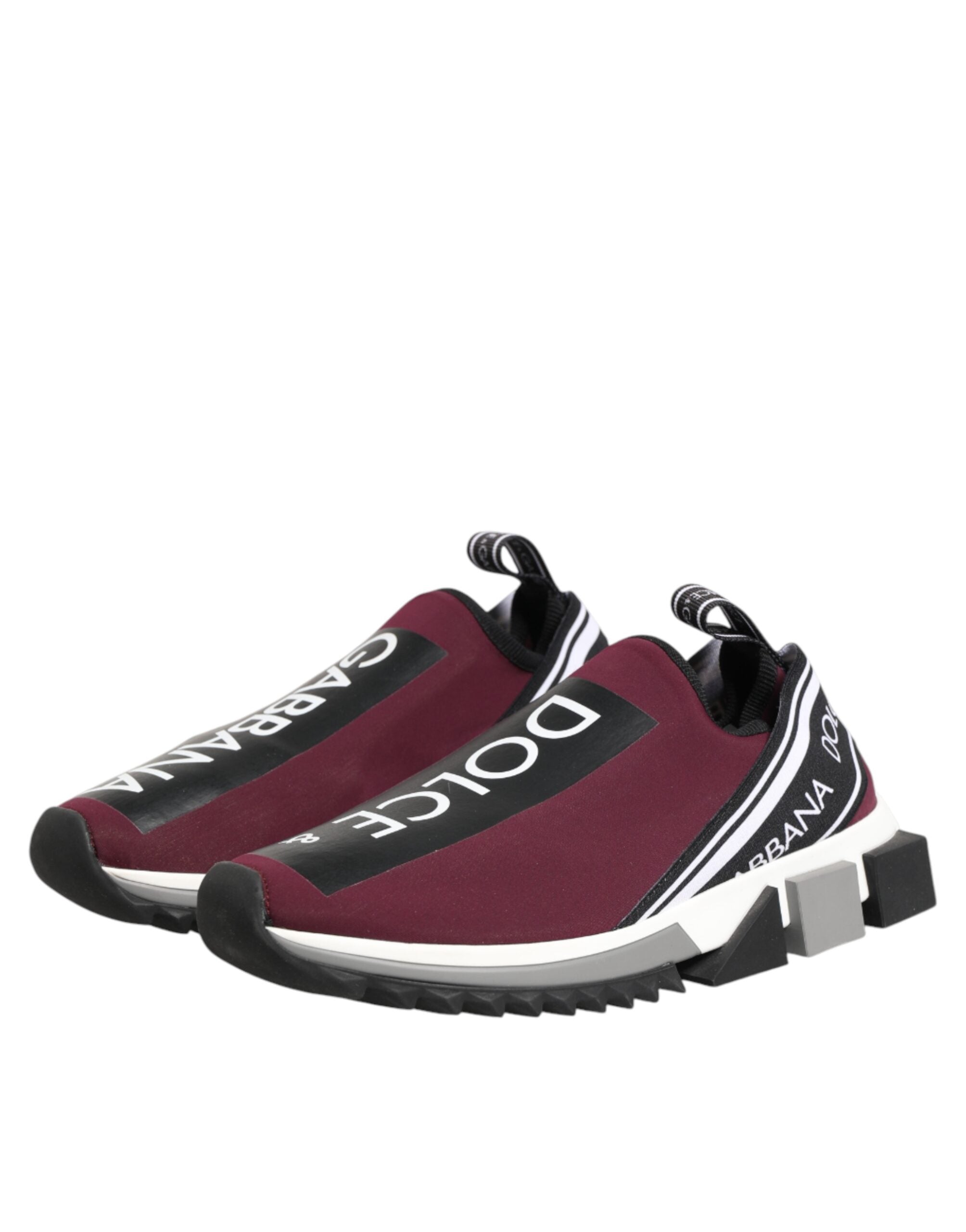 Dolce & Gabbana Burgundy Sorrento men's slip-on sneakers-5