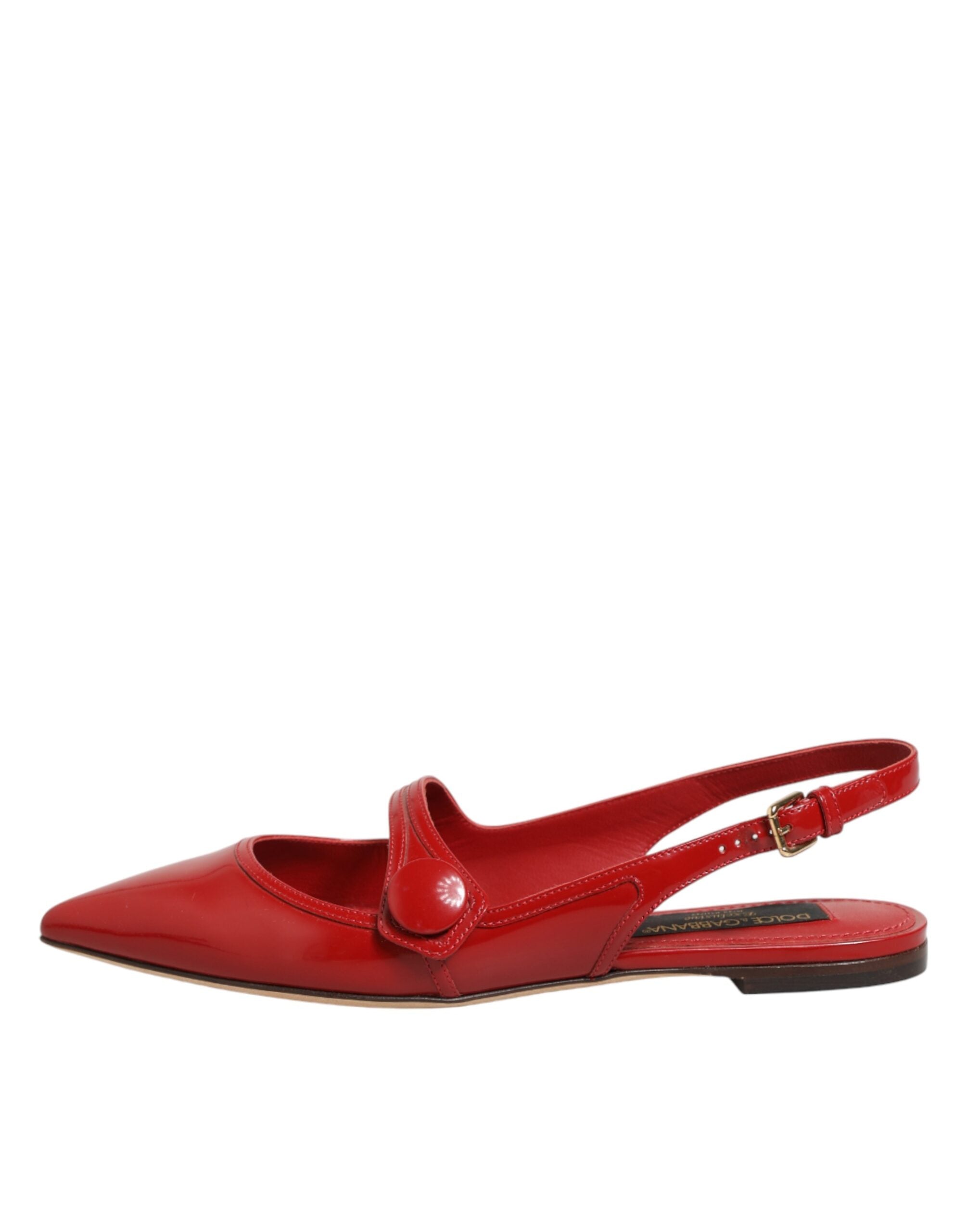 Dolce & Gabbana Rote Leder-Slingback-Ballerinas-7