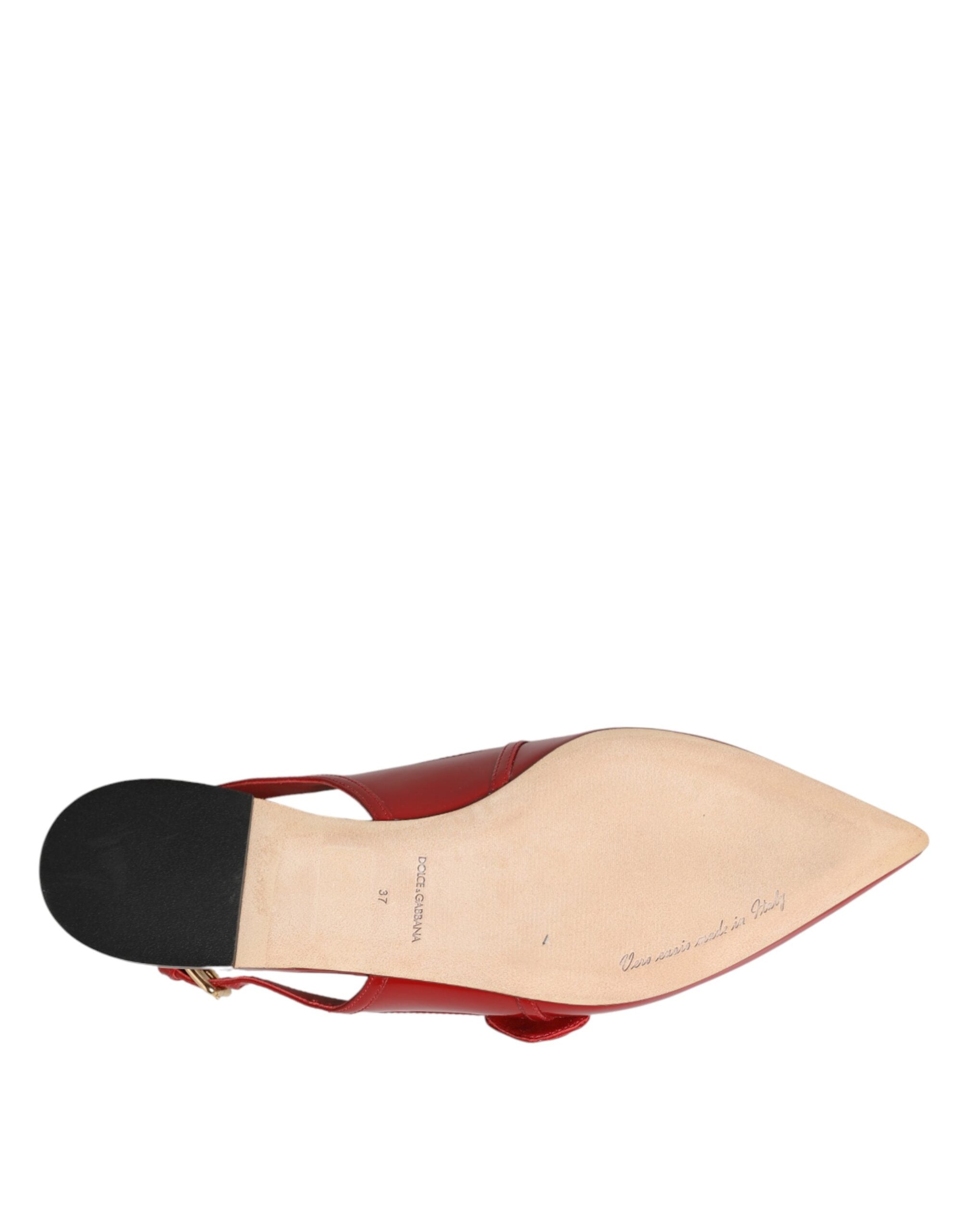 Dolce & Gabbana Rote Leder-Slingback-Ballerinas-8