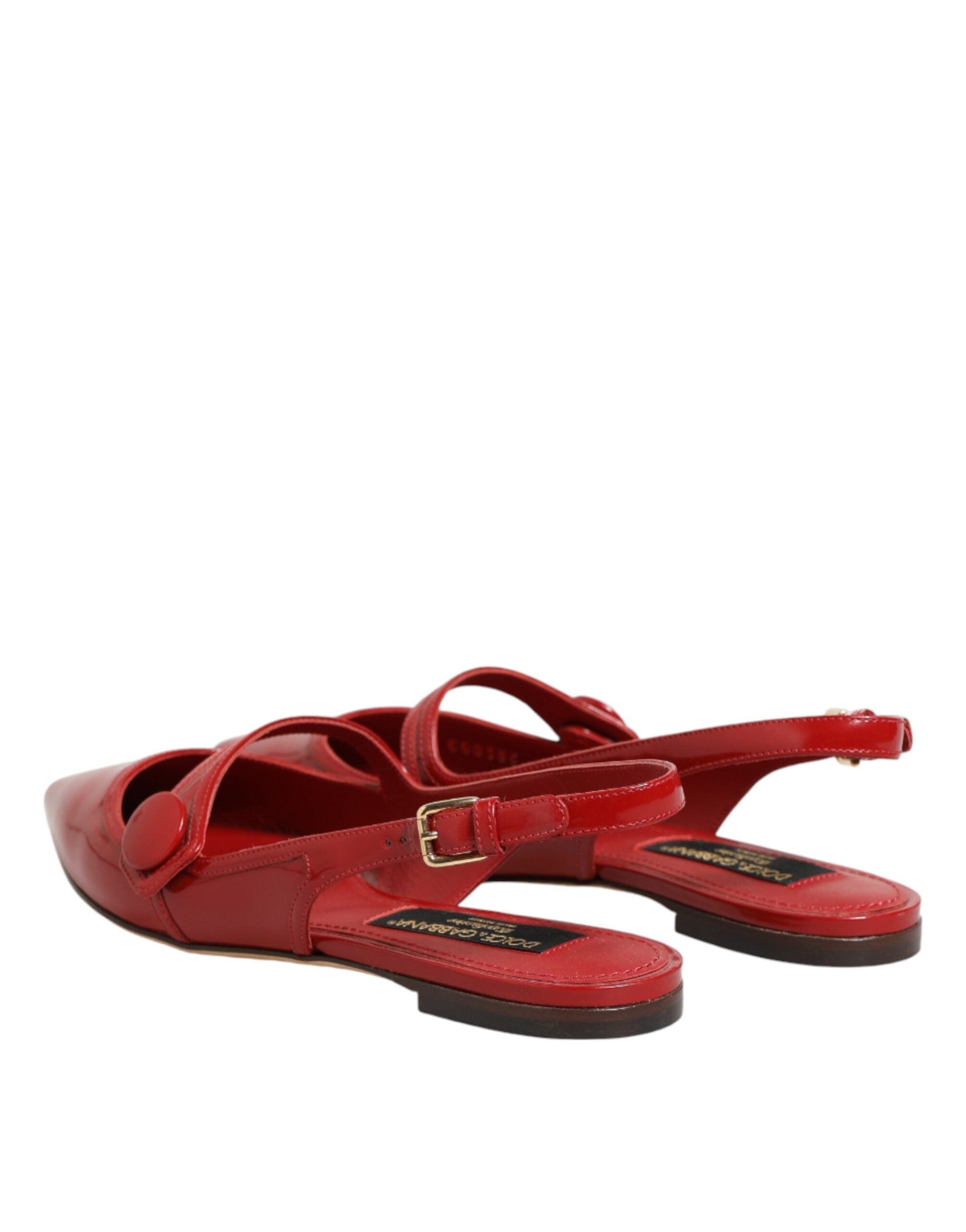 Dolce & Gabbana Rote Leder-Slingback-Ballerinas-6