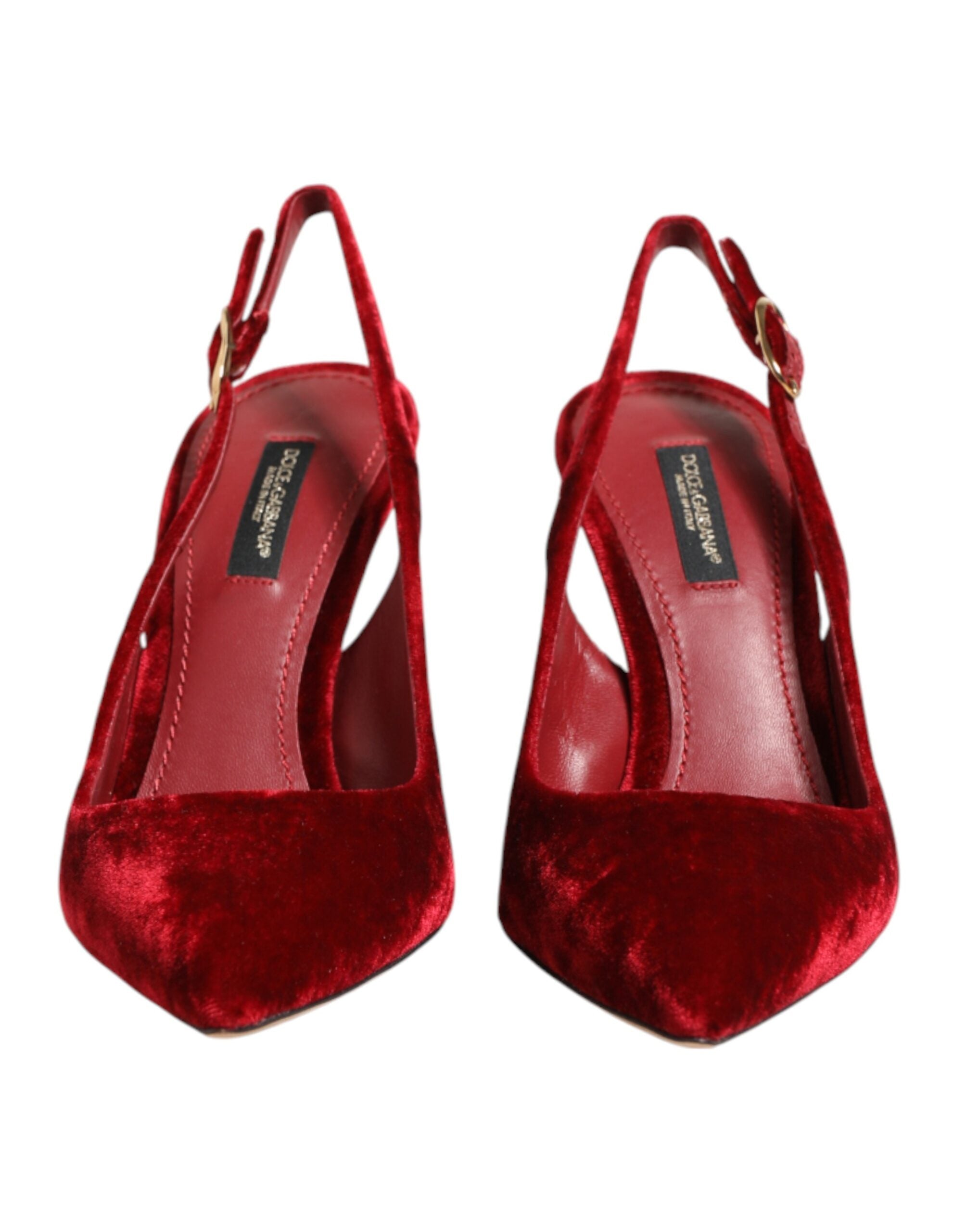 Dolce & Gabbana Rote Wildleder-High-Heel-Slingback-Sandalen-3