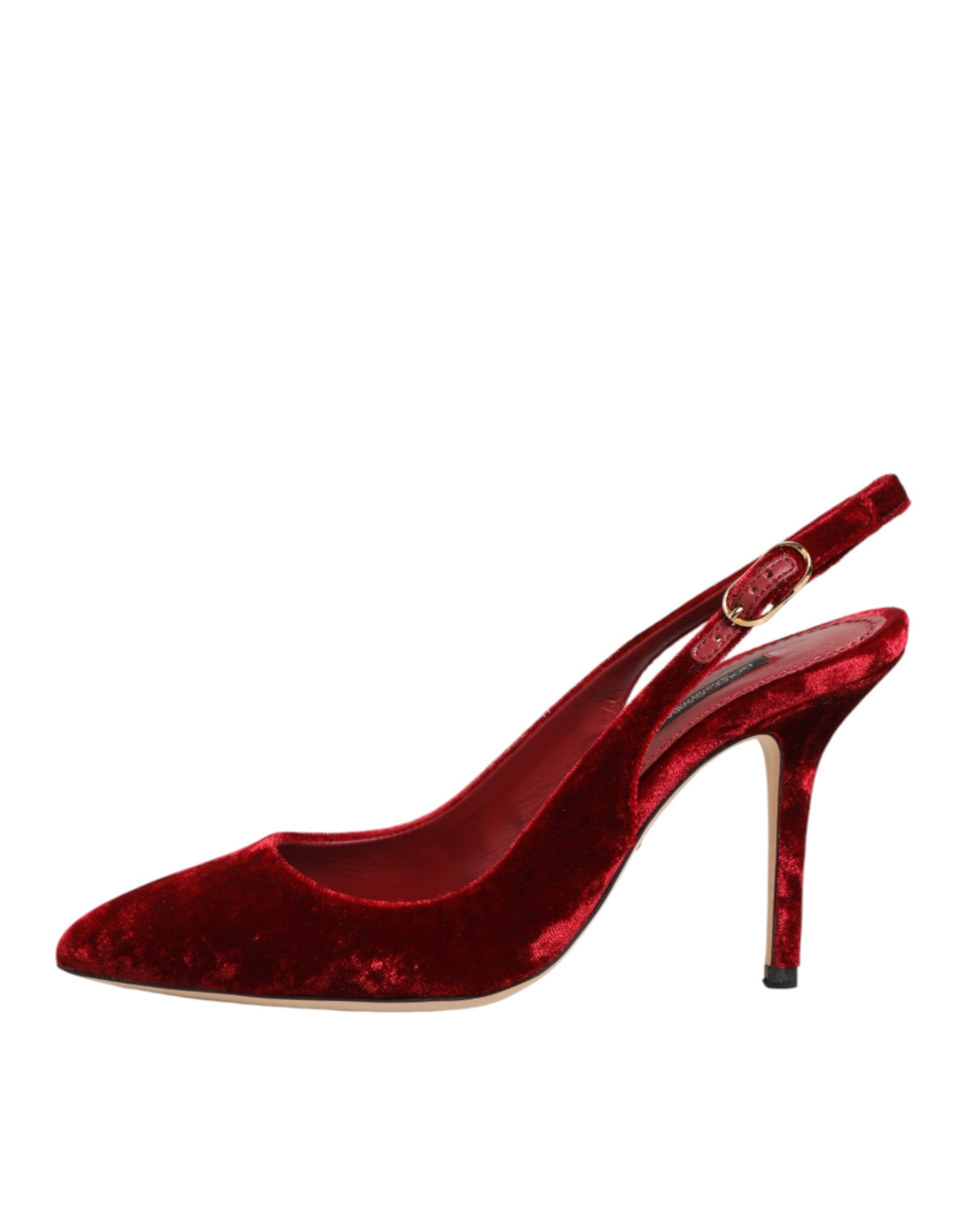 Dolce & Gabbana Rote Wildleder-High-Heel-Slingback-Sandalen-7
