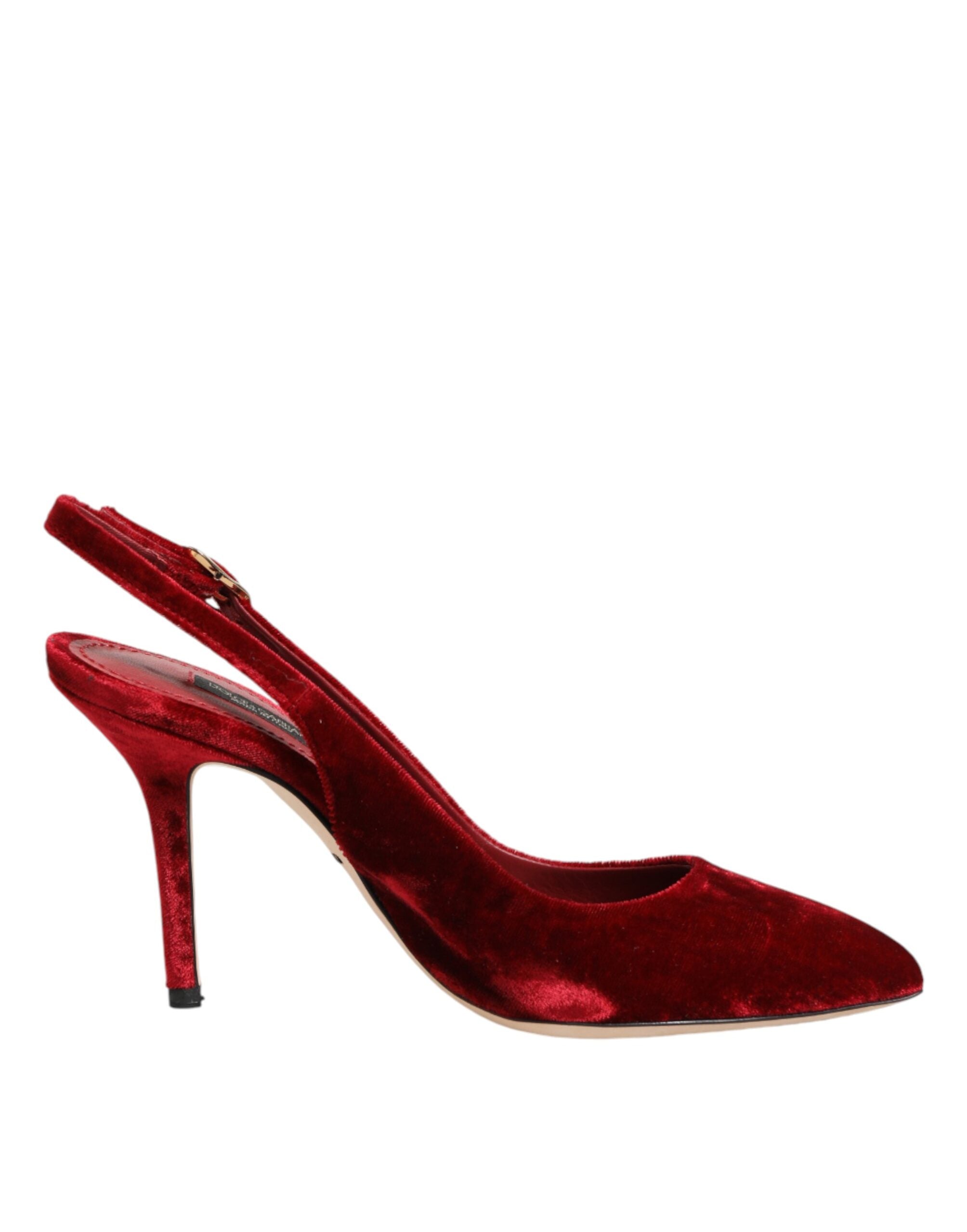 Dolce & Gabbana Rote Wildleder-High-Heel-Slingback-Sandalen-2