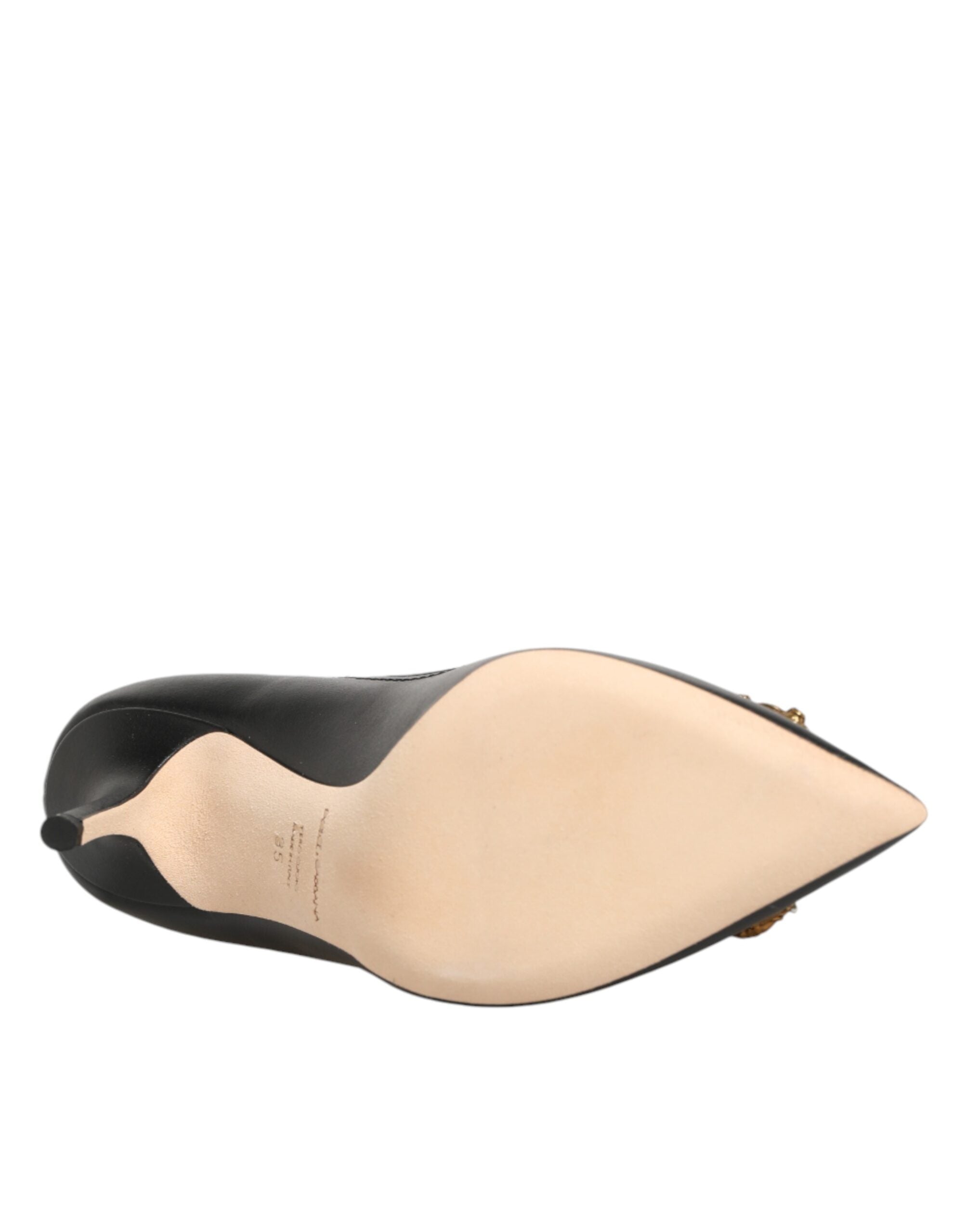 Dolce & Gabbana black leather pumps with DG Amore heel-8