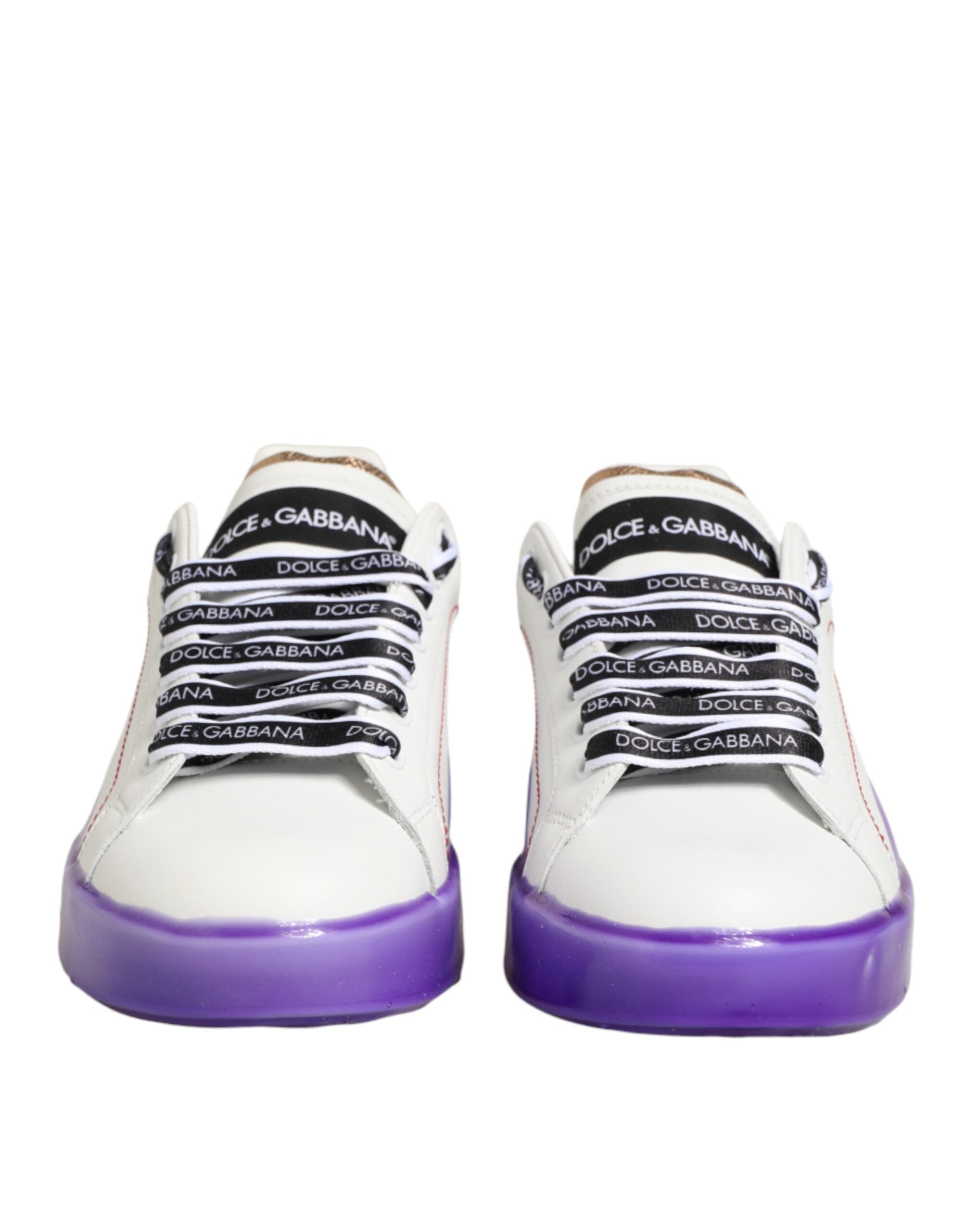 Dolce & Gabbana white and purple low-top leather sneakers-3