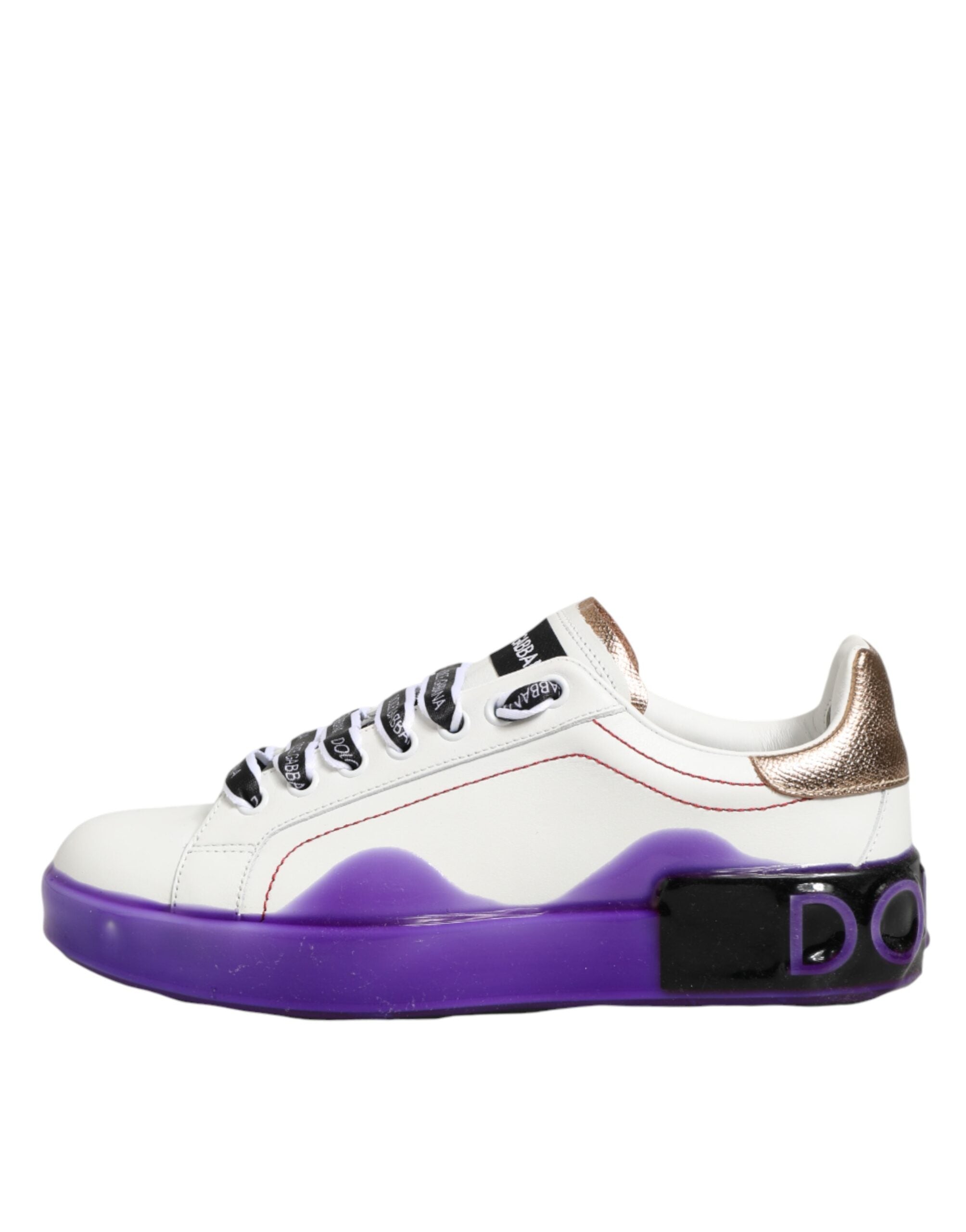Dolce & Gabbana white and purple low-top leather sneakers-7