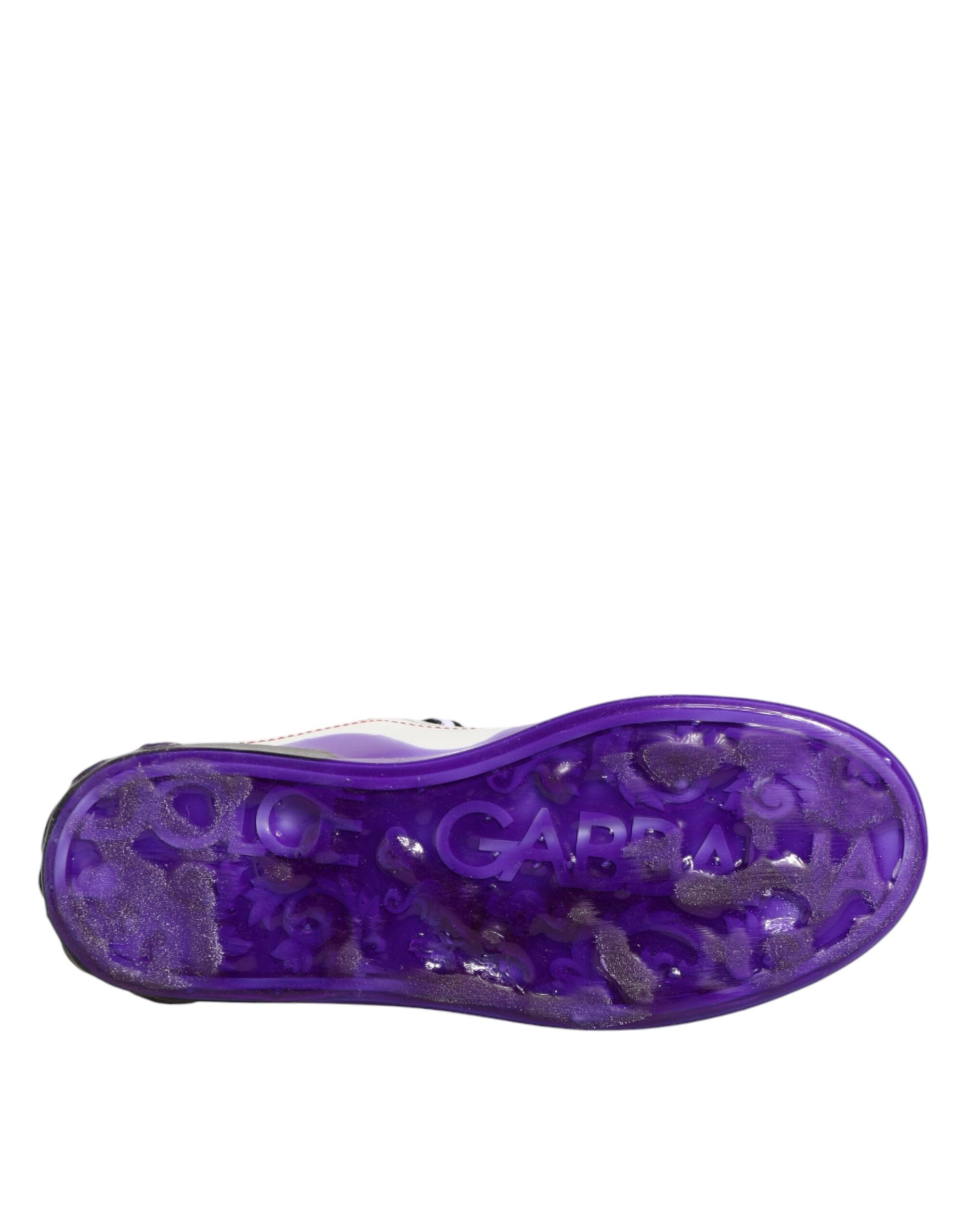 Dolce & Gabbana white and purple low-top leather sneakers-8