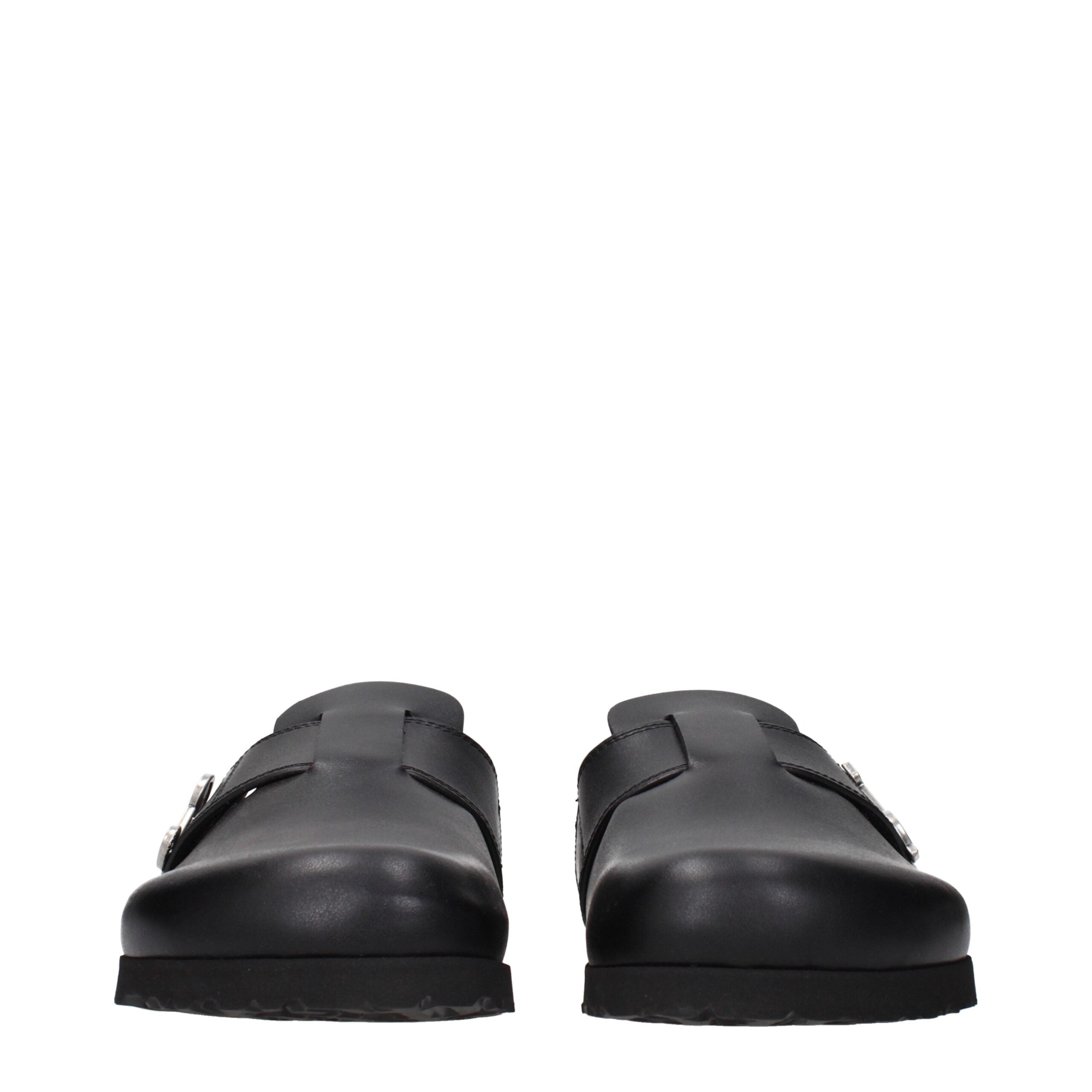 Palm Angels Schwarze Leder-Slipper-3