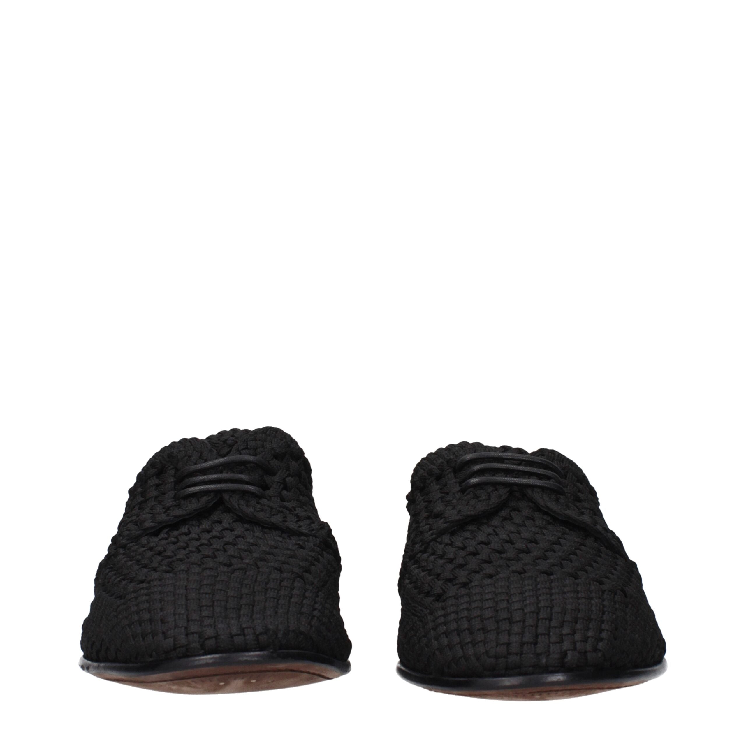 Dolce & Gabbana Schwarze Stoff-Schnürschuhe und -Derby-Schuhe-3