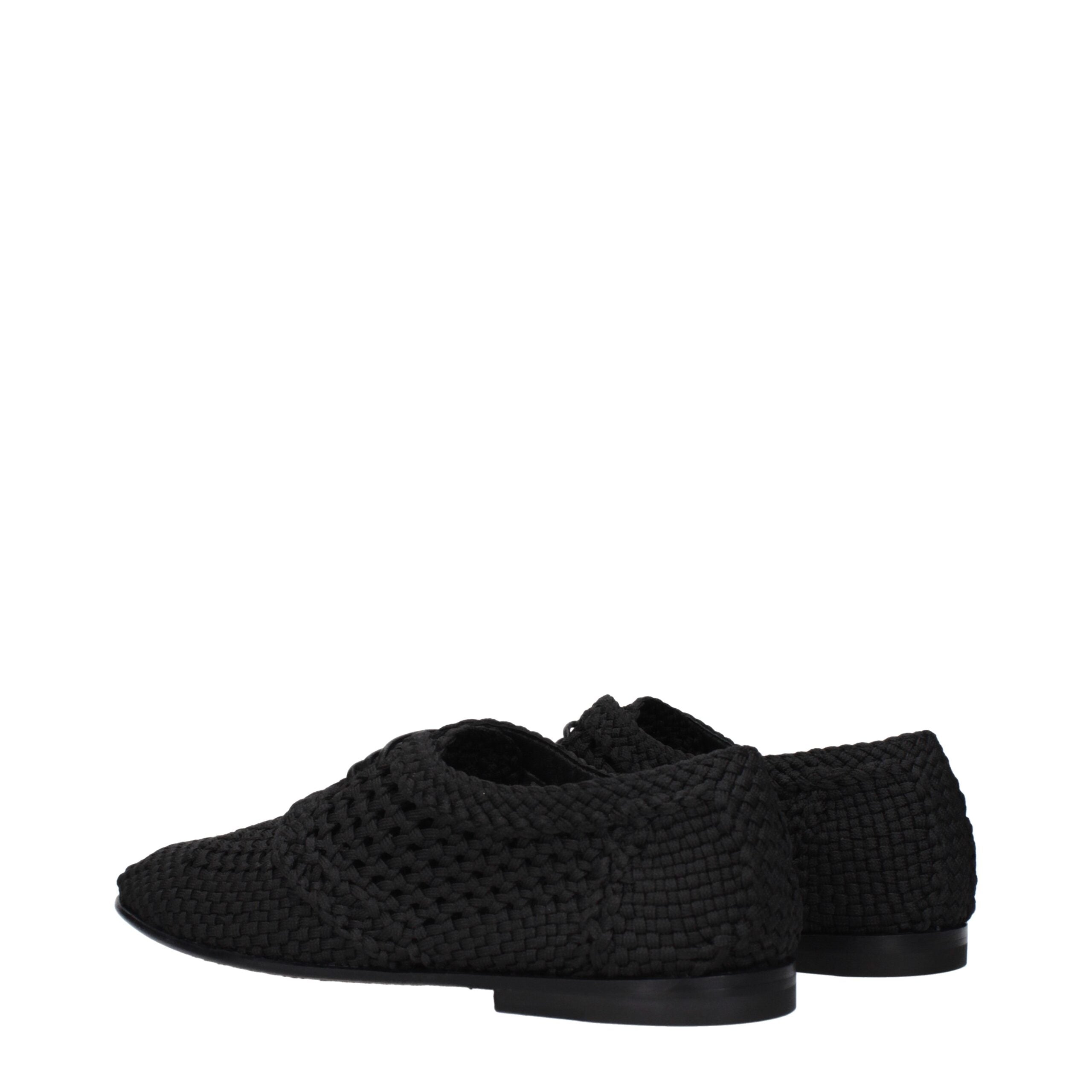 Dolce & Gabbana Schwarze Stoff-Schnürschuhe und -Derby-Schuhe-4