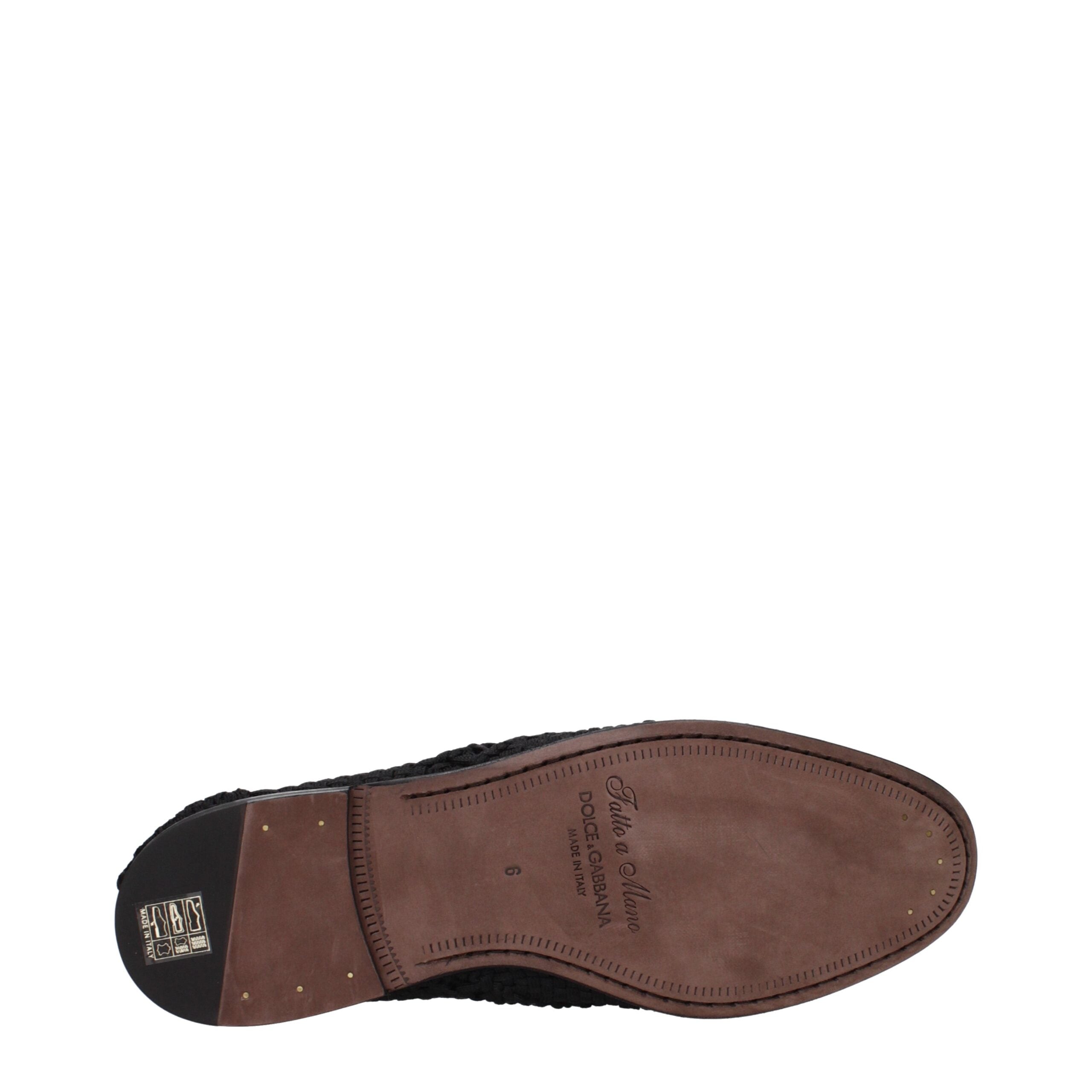 Dolce & Gabbana Schwarze Stoff-Schnürschuhe und -Derby-Schuhe-5