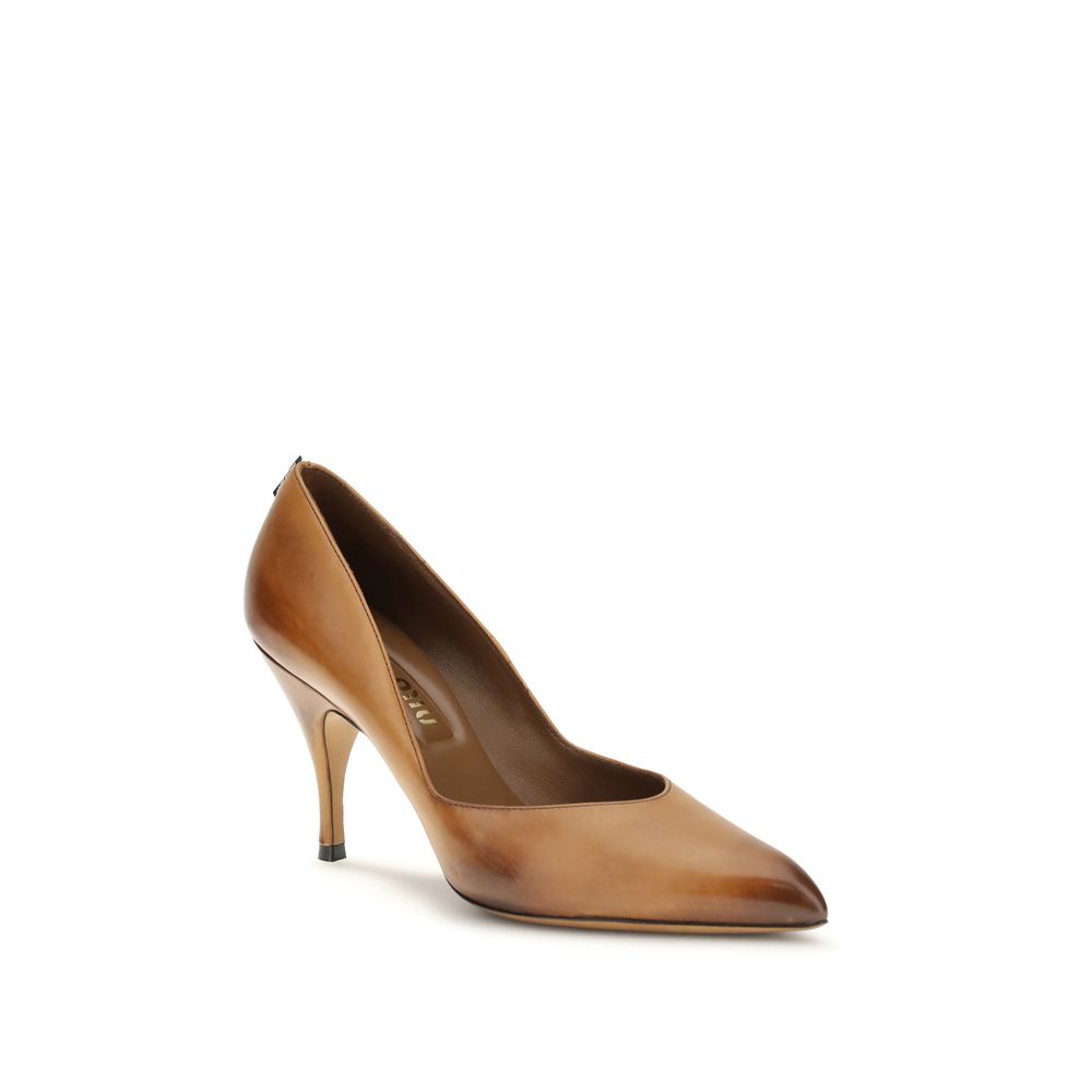 Miu Miu Beige Calfskin Bos Taurus High Heels-2