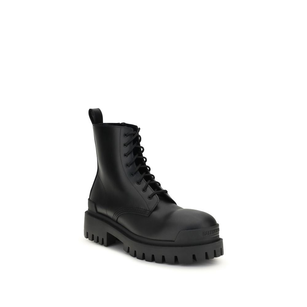 Balenciaga Schwarze Schnürstiefel aus Kalbsleder Bos Taurus-2