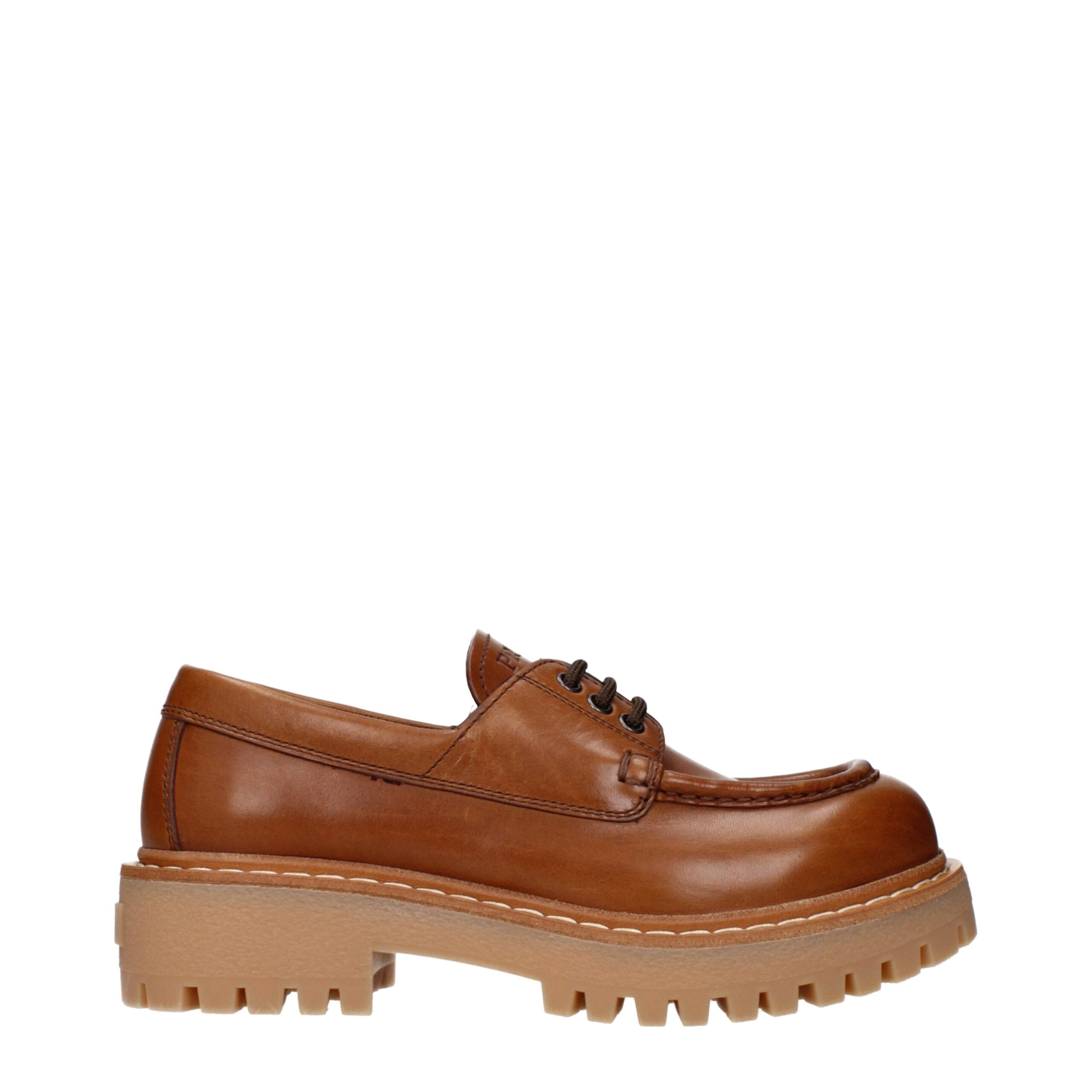 Prada Braune Leder Oxford- und Derby-Schuhe-1