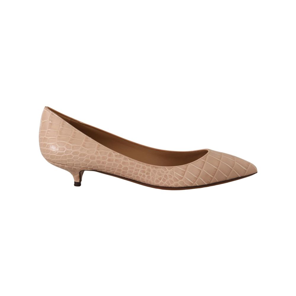 Dolce & Gabbana Beigefarbene Leder-Plateau-Pumps-1
