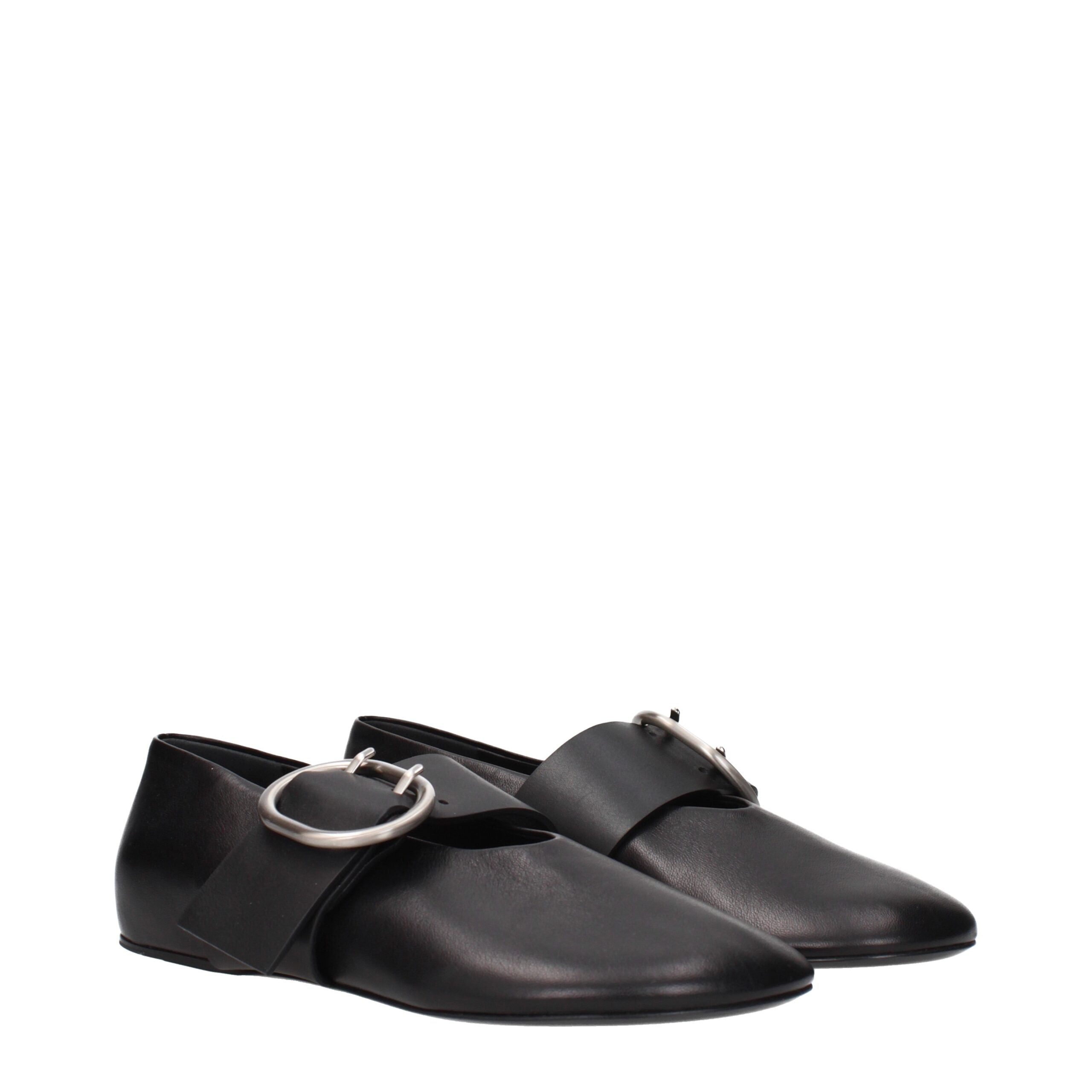 Jil Sander Schwarze Ballerinas aus Leder-2