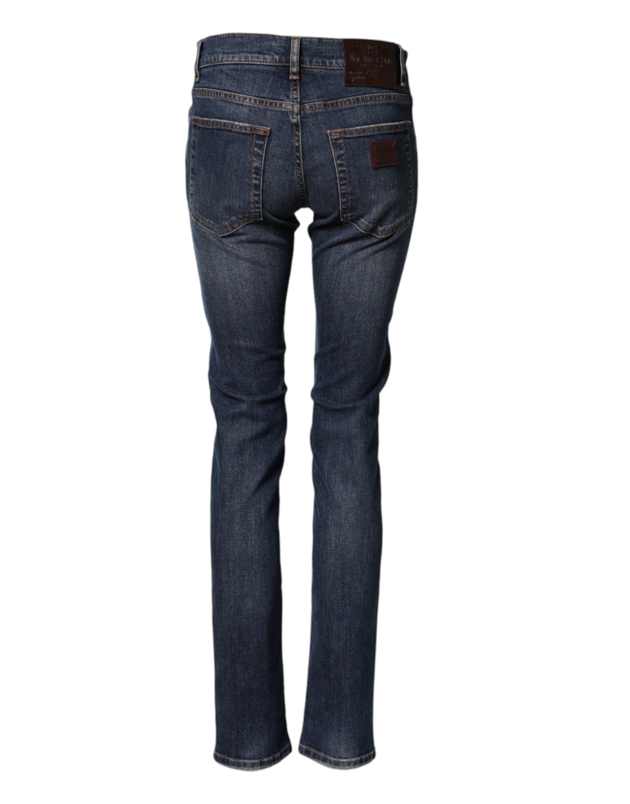 Dolce & Gabbana men's stretch cotton skinny-fit jeans in blue-3