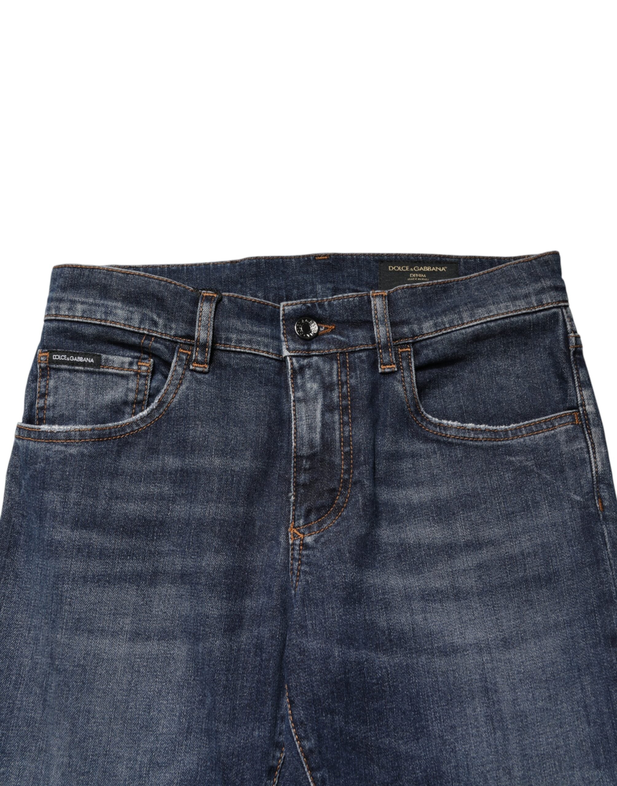 Dolce & Gabbana men's stretch cotton skinny-fit jeans in blue-4