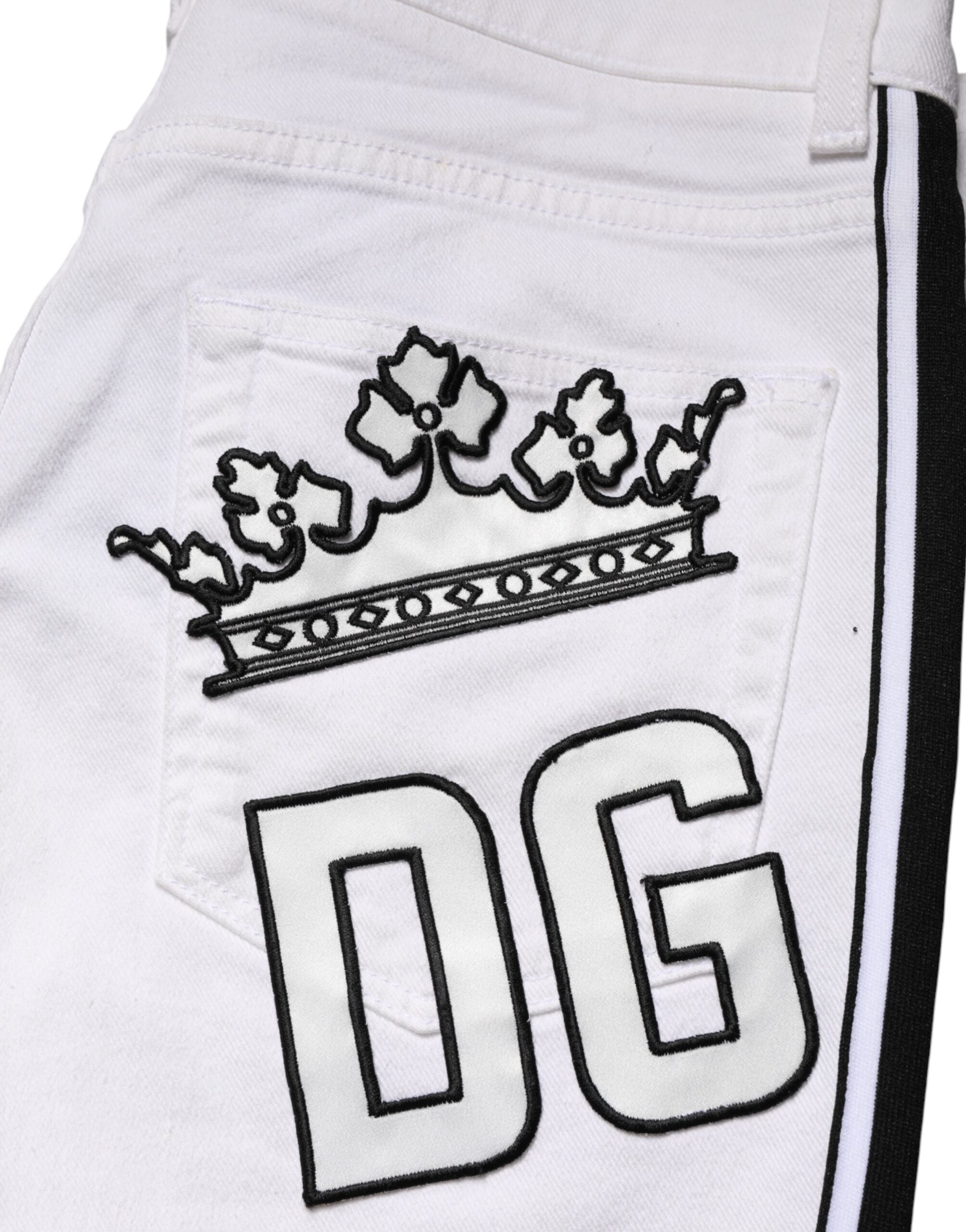 Vaqueros ajustados de algodón elástico blanco Dolce & Gabbana para hombre-5