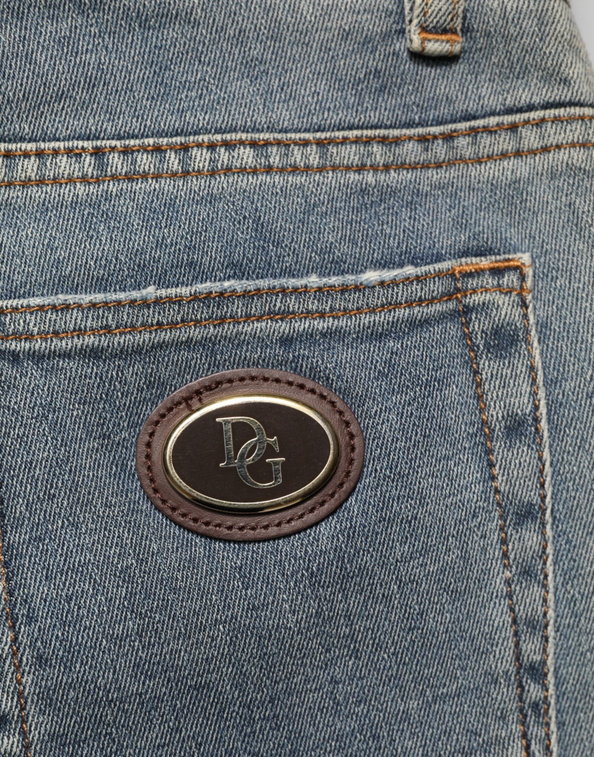 Vaqueros ajustados de algodón bicolor azul de Dolce & Gabbana para hombre-5