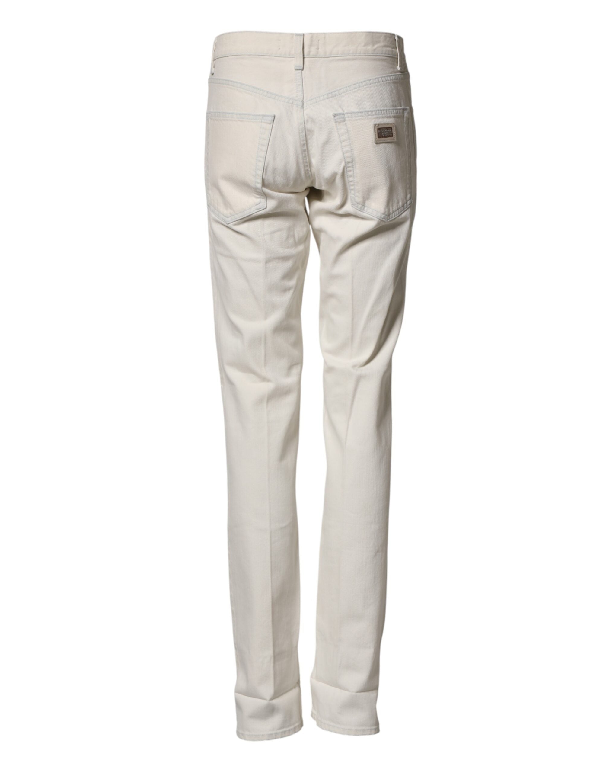 Dolce & Gabbana White Cotton Skinny Jeans for Men-3