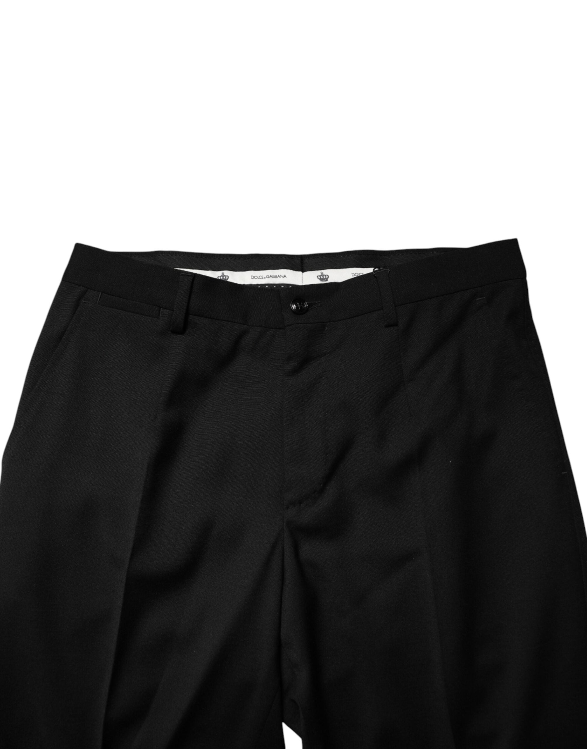 Pantalones de traje de lana negros Dolce & Gabbana para hombre-4