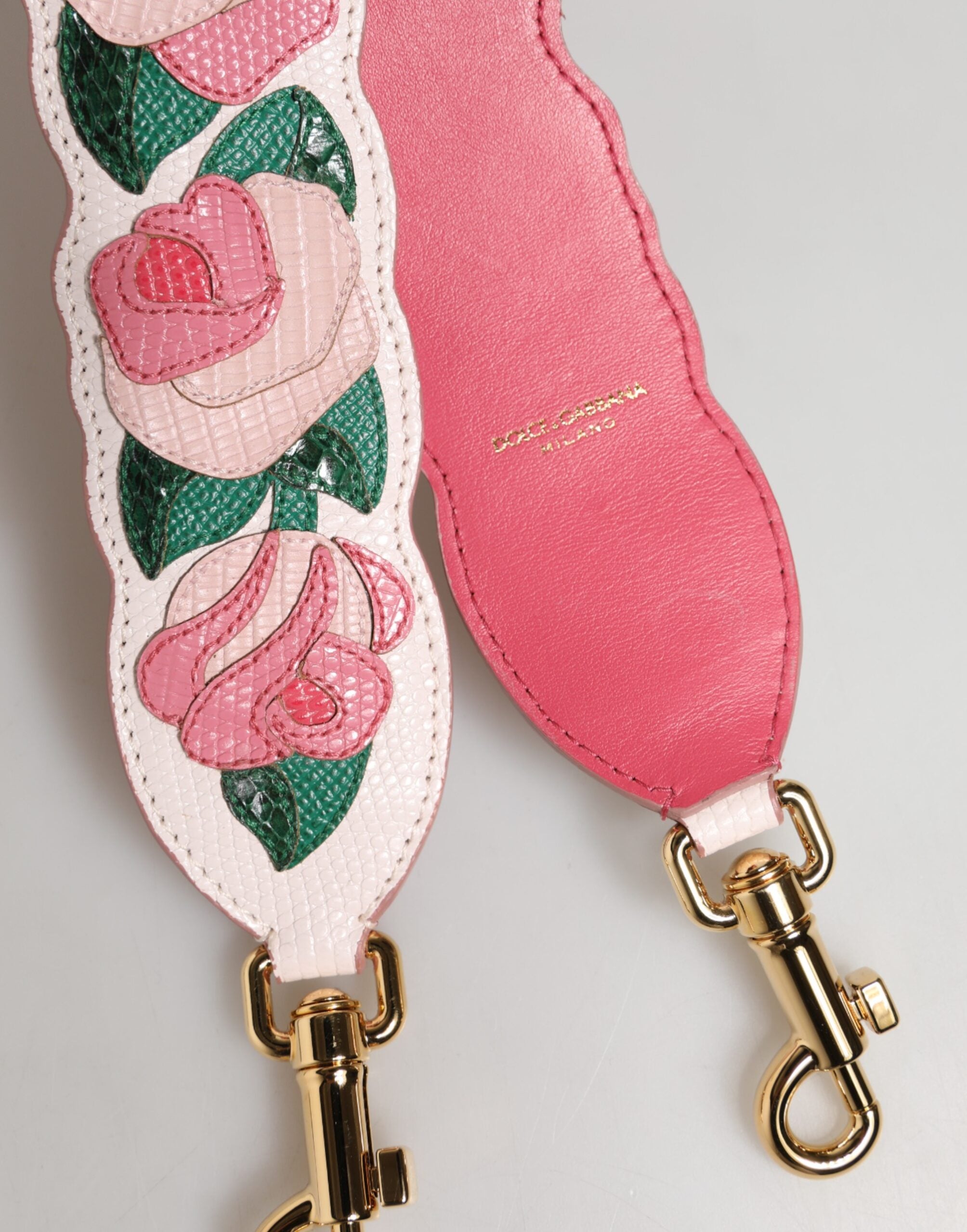 Correa de hombro de piel de becerro con diseño floral de Dolce & Gabbana para bolsos-5