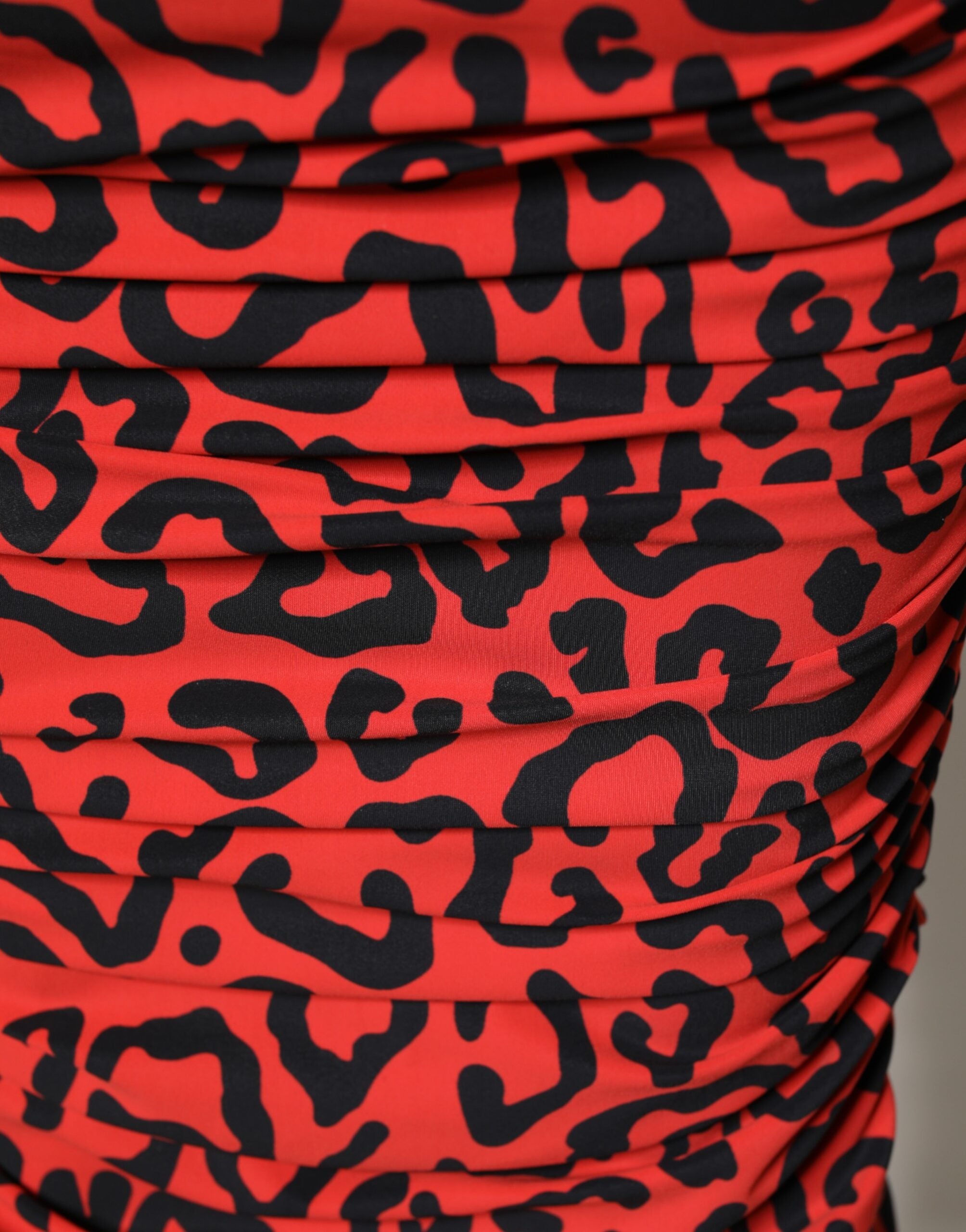 Dolce & Gabbana midi dress with red leopard print in nylon-3