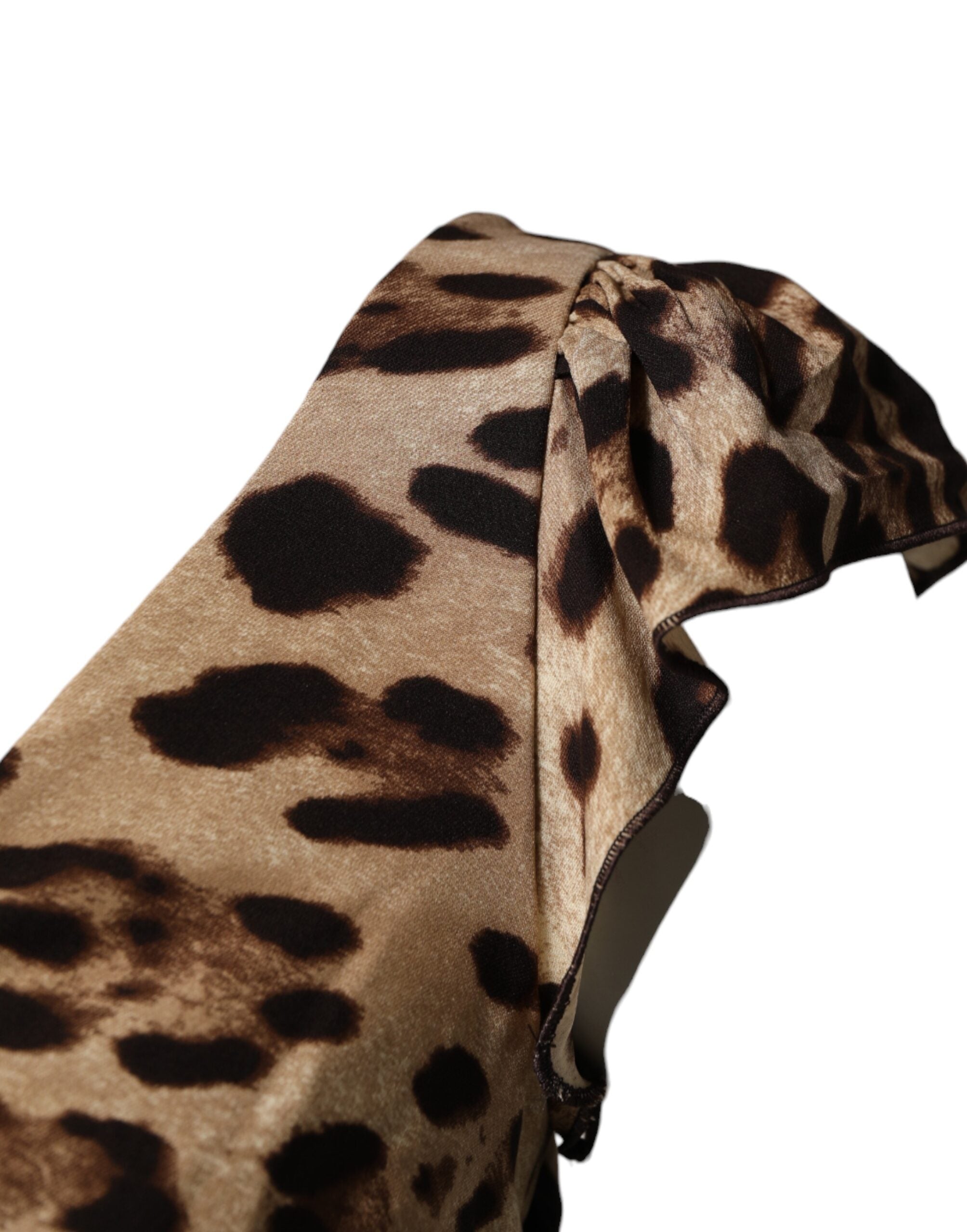 Dolce & Gabbana Brown Leopard Print Sleeveless Sheath Midi Dress-4