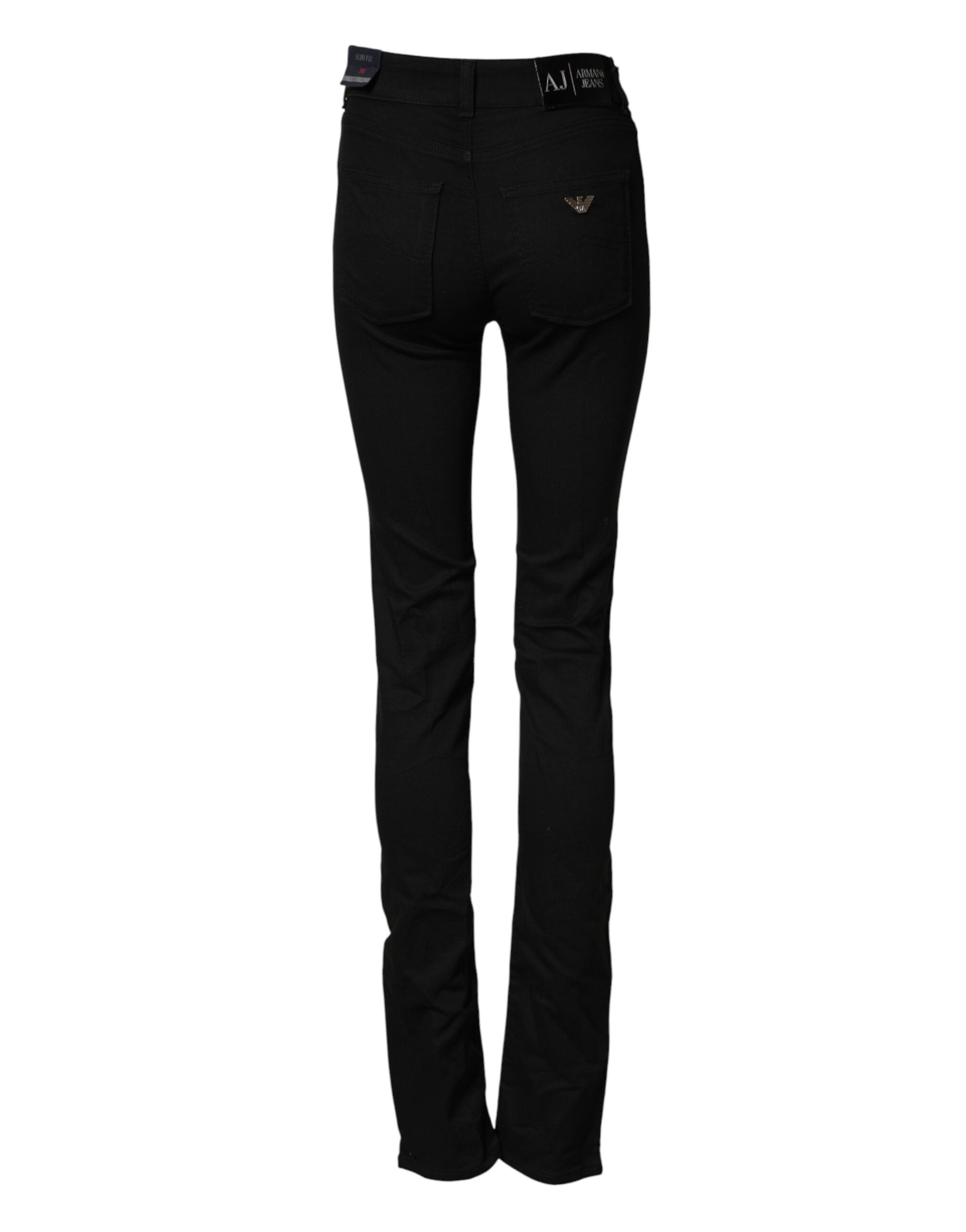 Armani Jeans Black Mid-Waist Jeans in Stretch Cotton-3