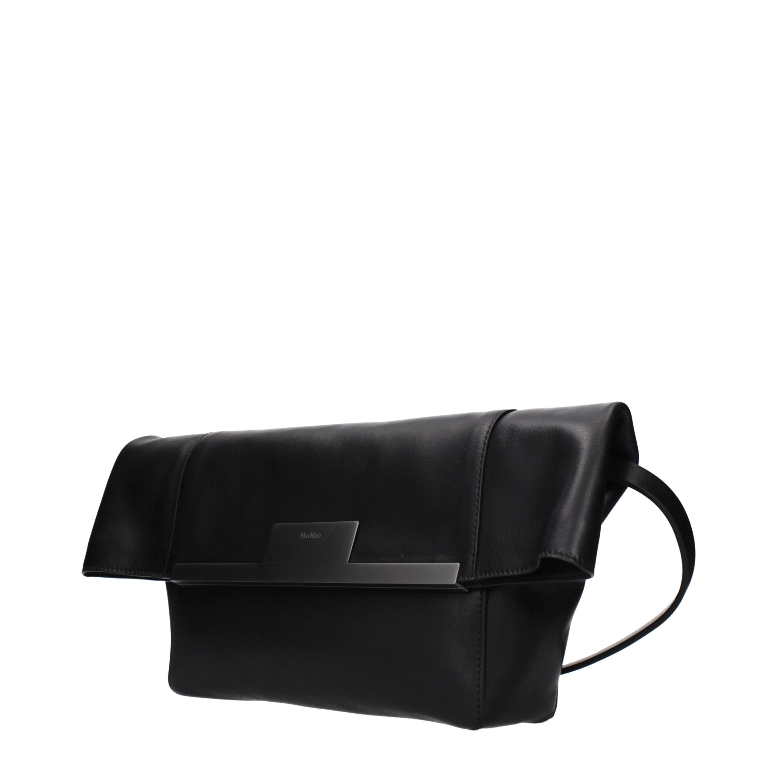 Max Mara Schwarze Leder Umhängetasche-2