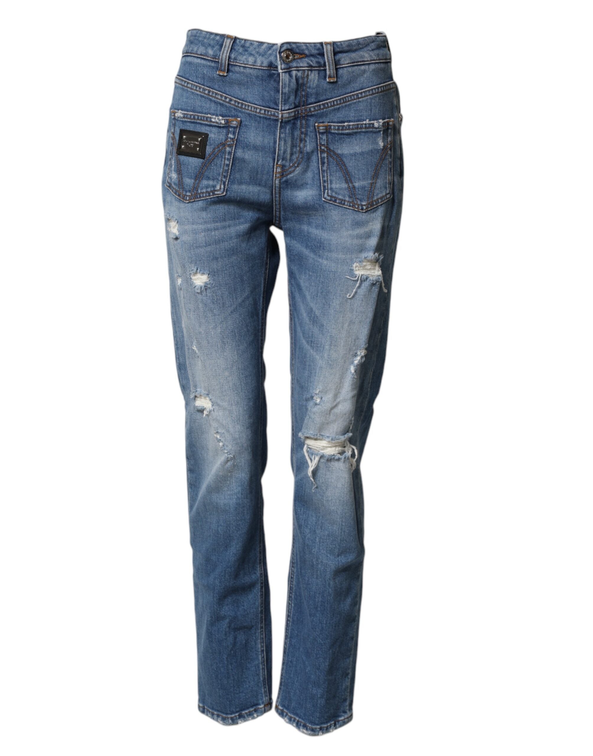 Dolce & Gabbana used-look jeans made from washed cotton denim-1