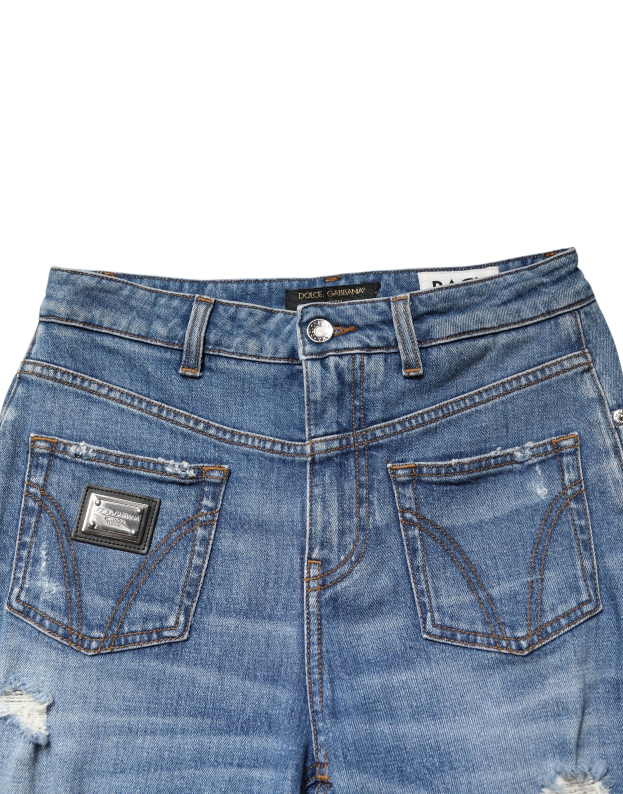 Dolce & Gabbana used-look jeans made from washed cotton denim-4