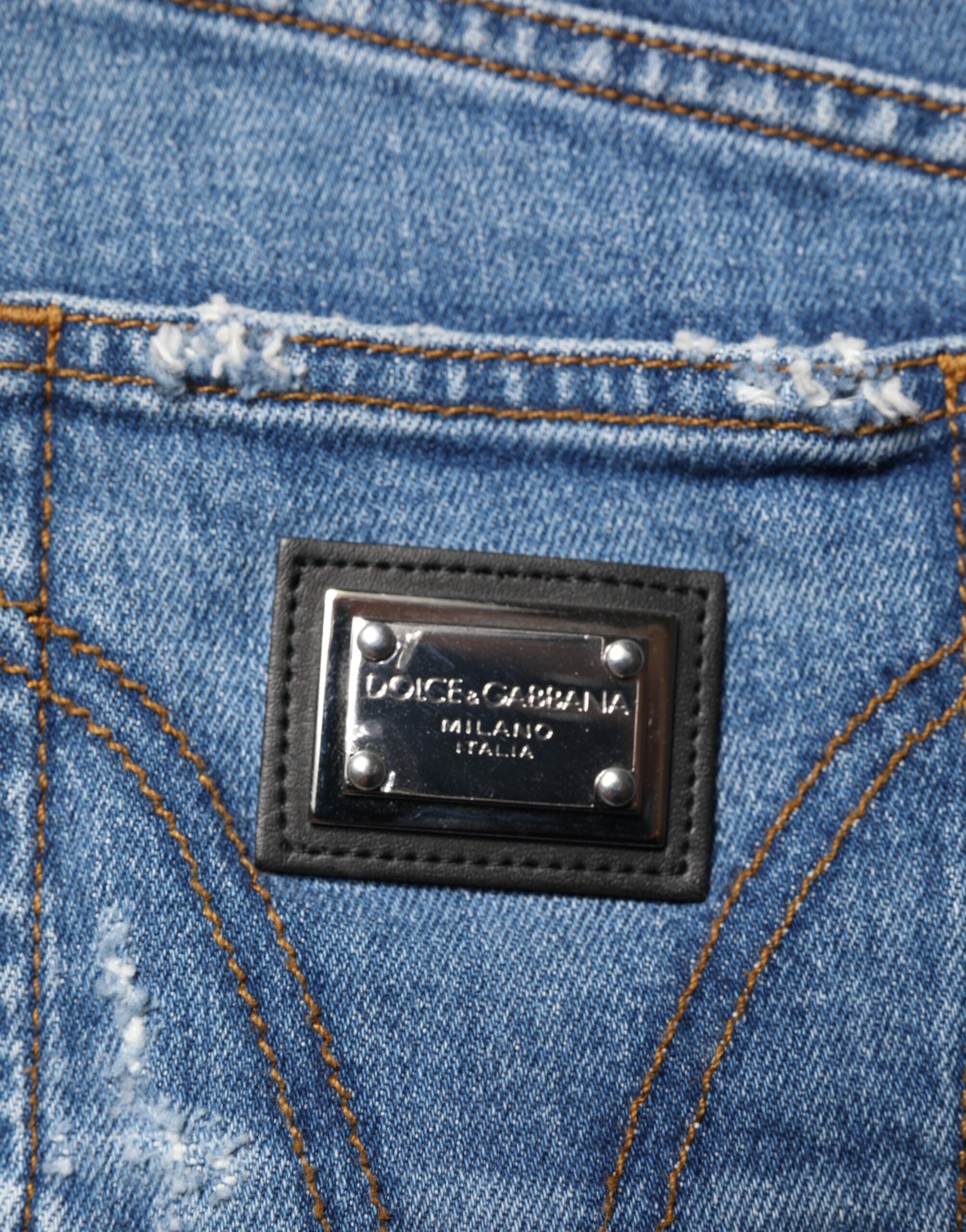 Dolce & Gabbana used-look jeans made from washed cotton denim-5