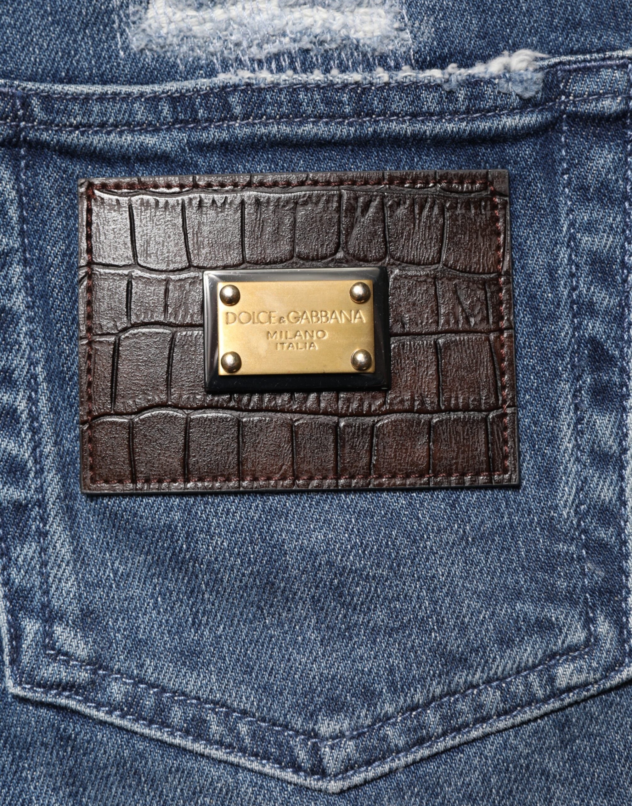 Dolce & Gabbana Distressed Blue-Wash-Jeans mit Logo GRACE-5