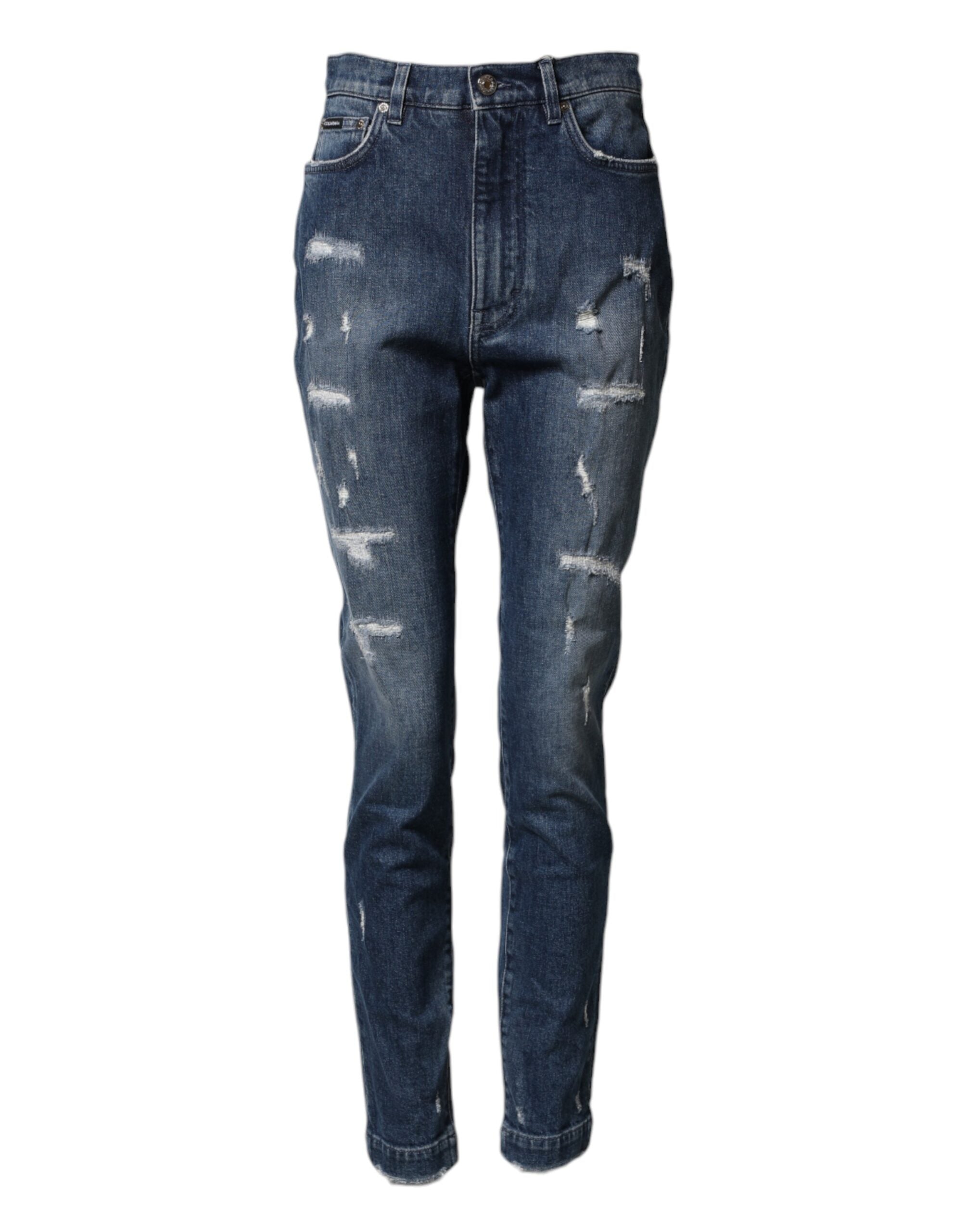Dolce & Gabbana Distressed Blue-Wash-Jeans mit Logo GRACE-1