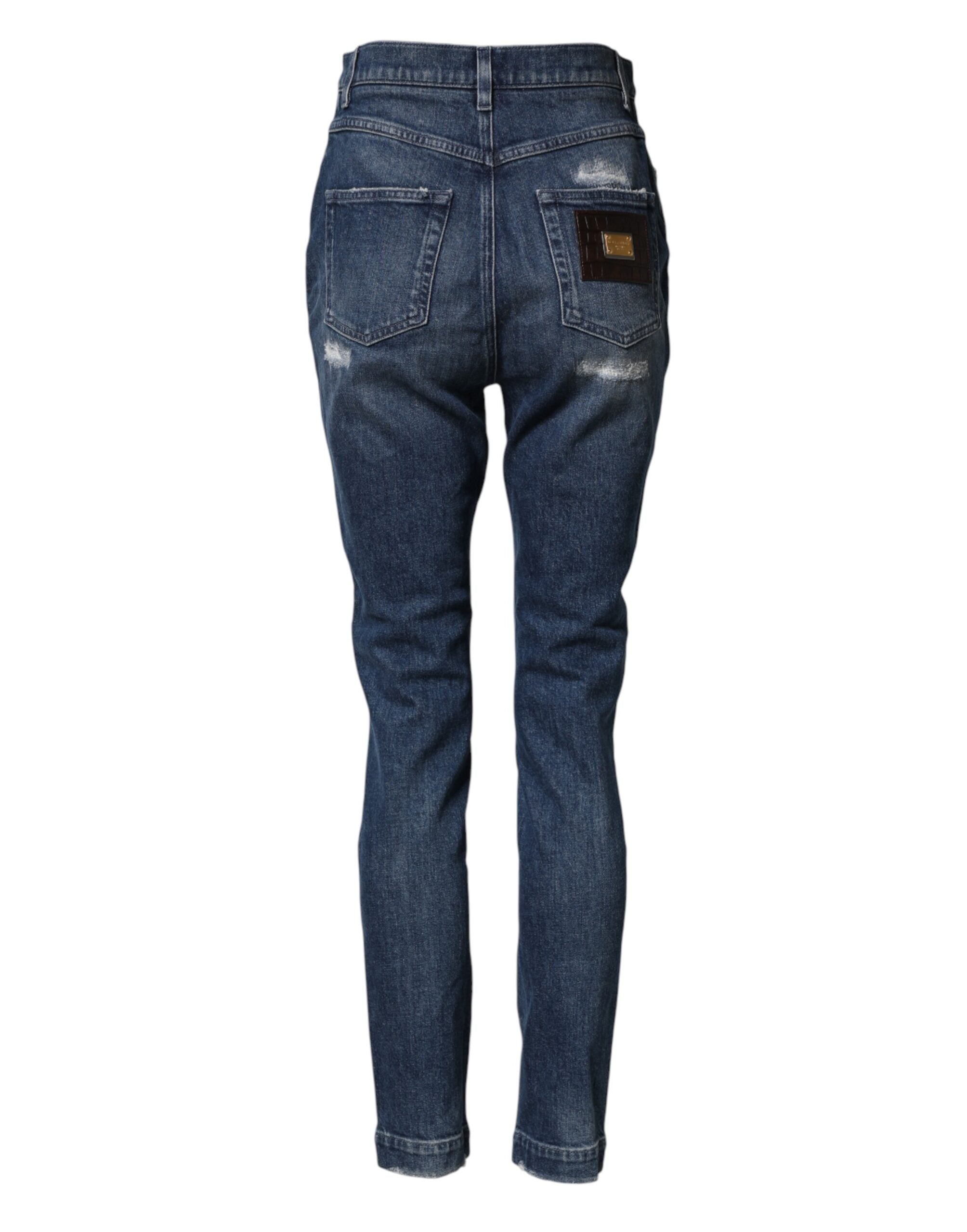 Dolce & Gabbana Distressed Blue-Wash-Jeans mit Logo GRACE-3