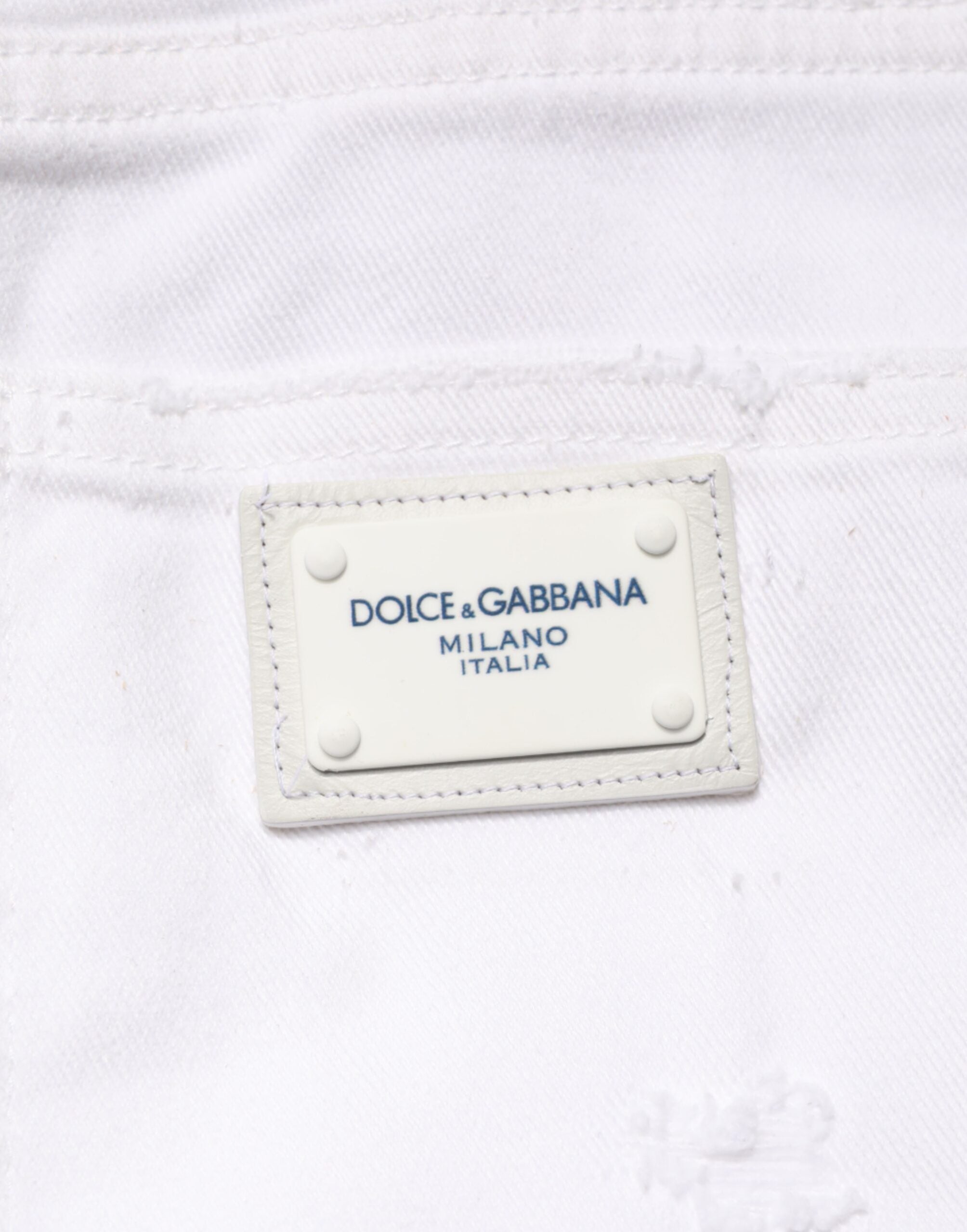 Dolce & Gabbana Weiße Distressed-Jeans im Boyfriend-Stil aus Baumwolle-5