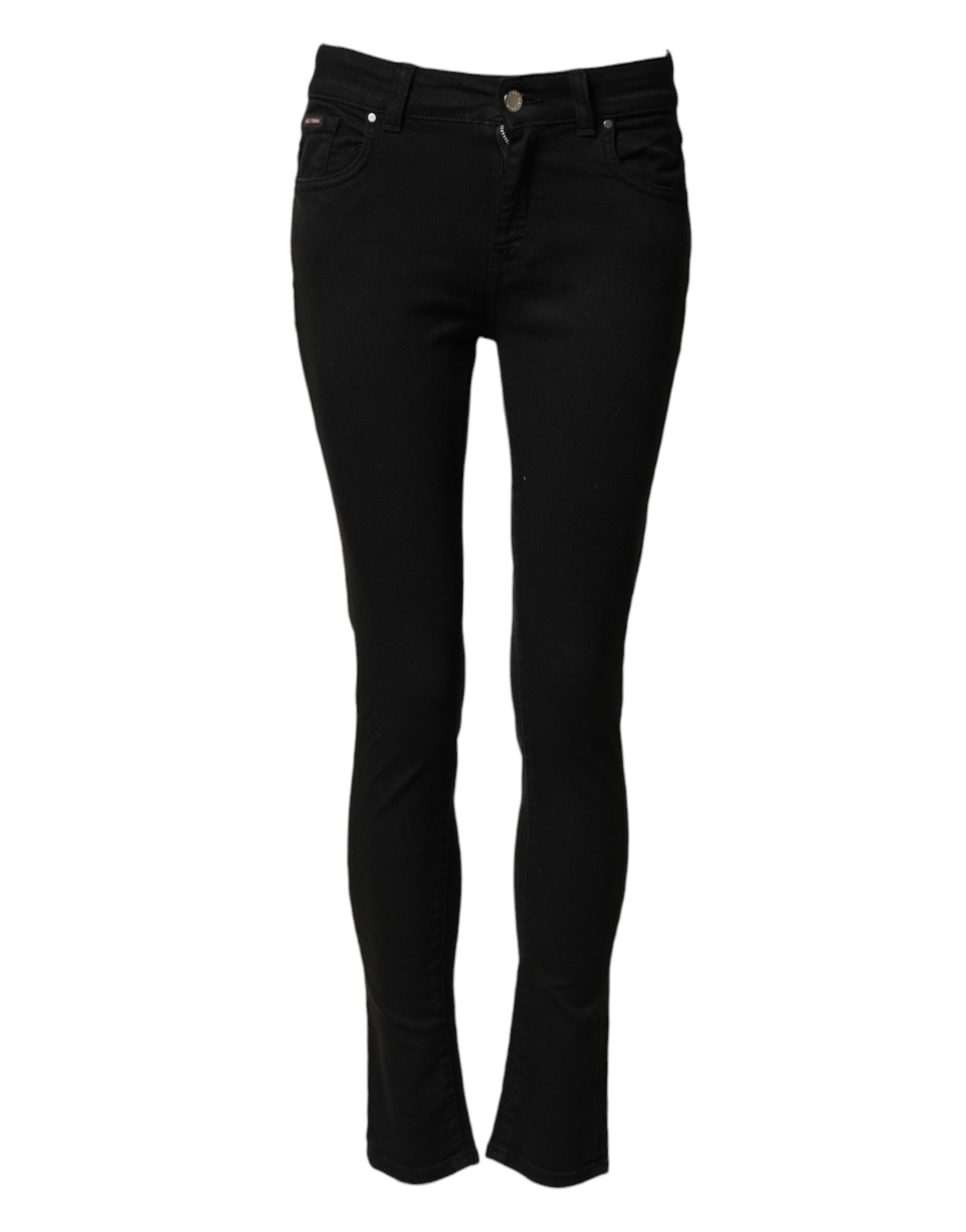 Dolce & Gabbana Black Skinny Jeans in Cotton Denim with a Mid-Rise Waist-2